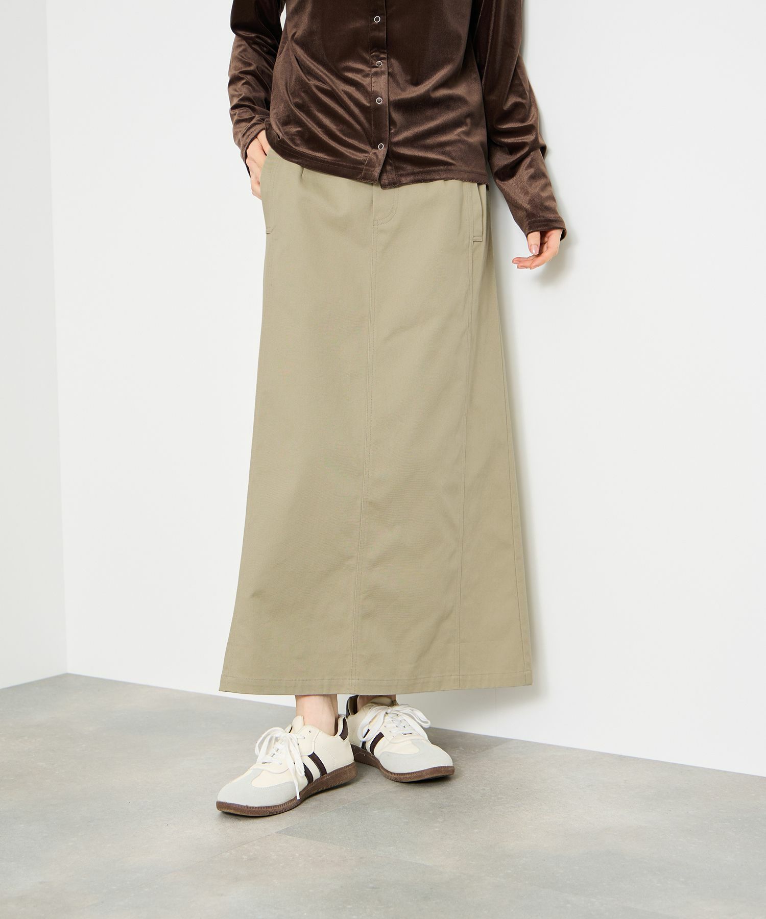 Idnes  ライトワークAラインロングスカート レディース商品サムネイル-3