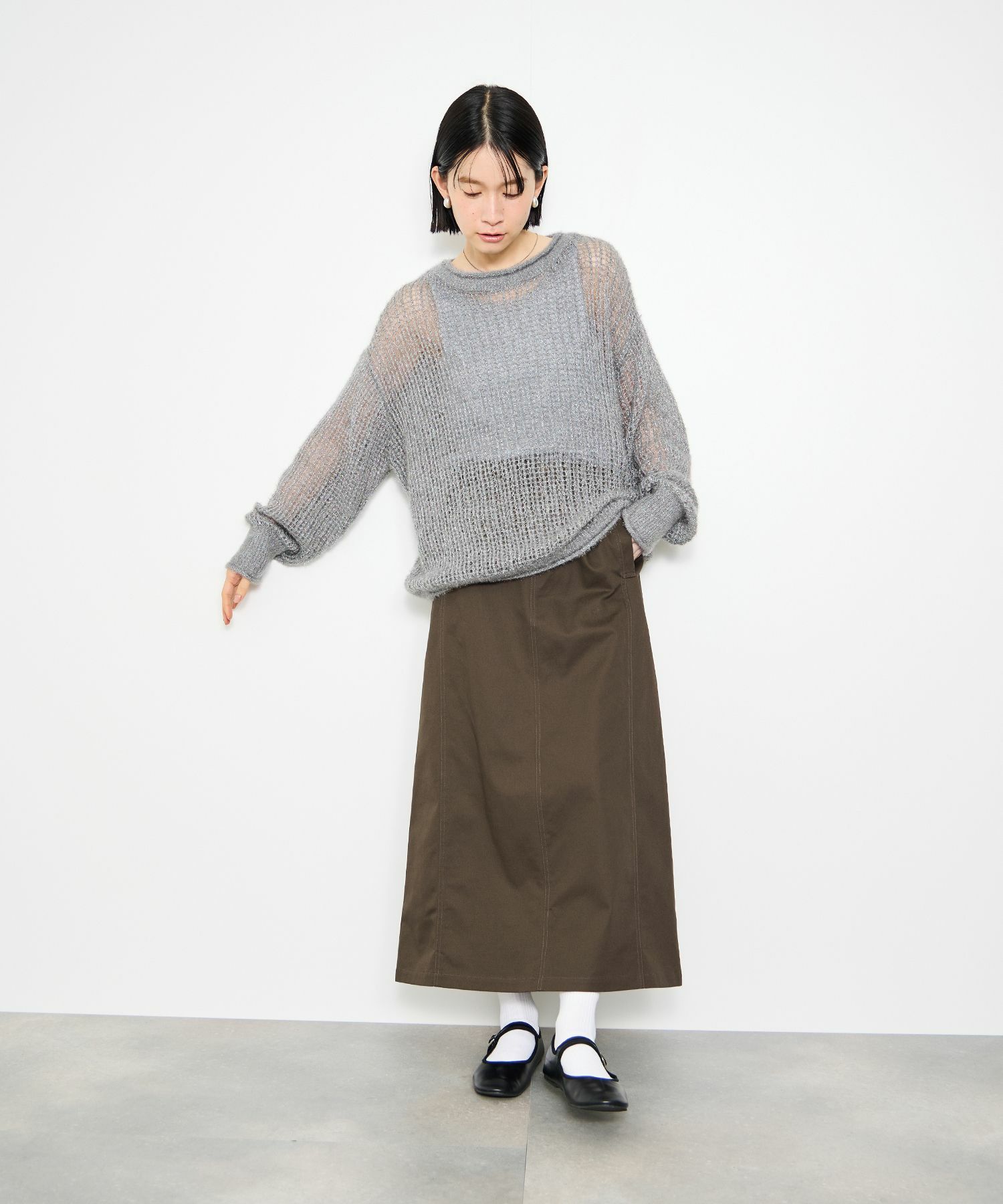 Idnes  ライトワークAラインロングスカート レディース商品画像-8