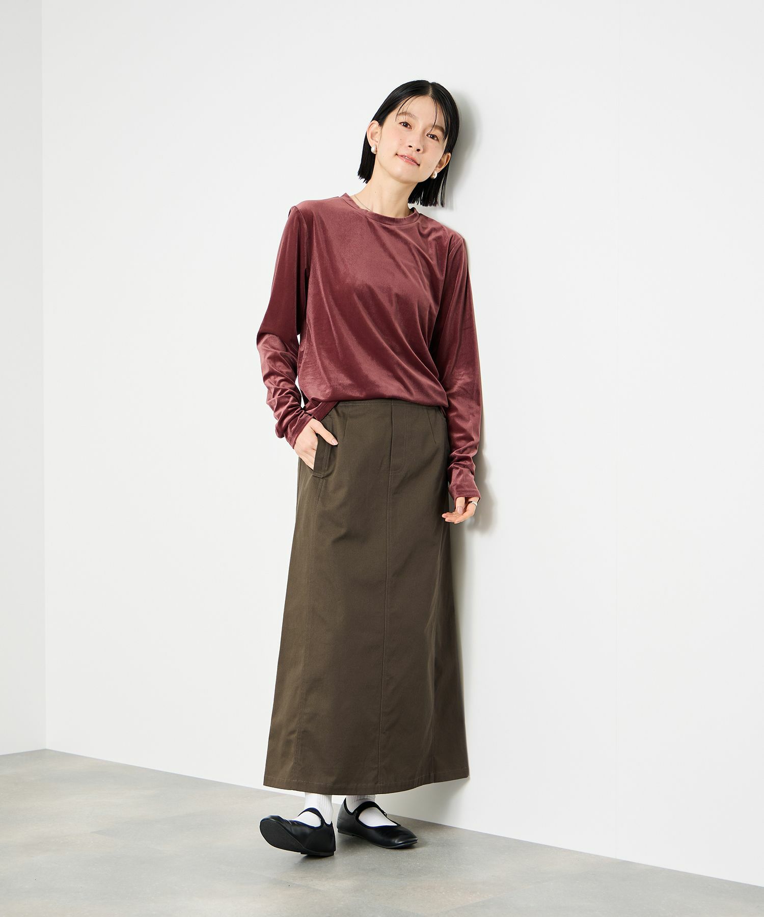 Idnes ライトワークAラインロングスカート レディース商品画像-9