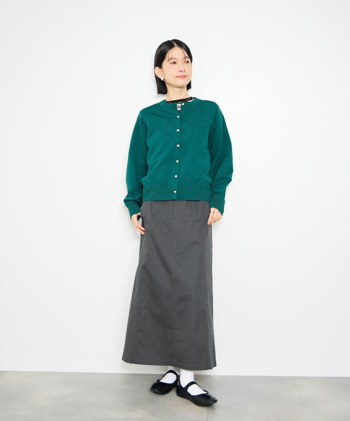 Idnes ライトワークAラインロングスカート レディース