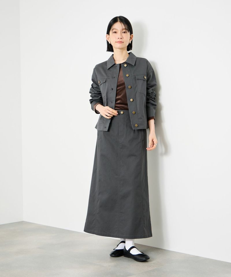 Idnes  ライトワークAラインロングスカート レディース商品画像-16