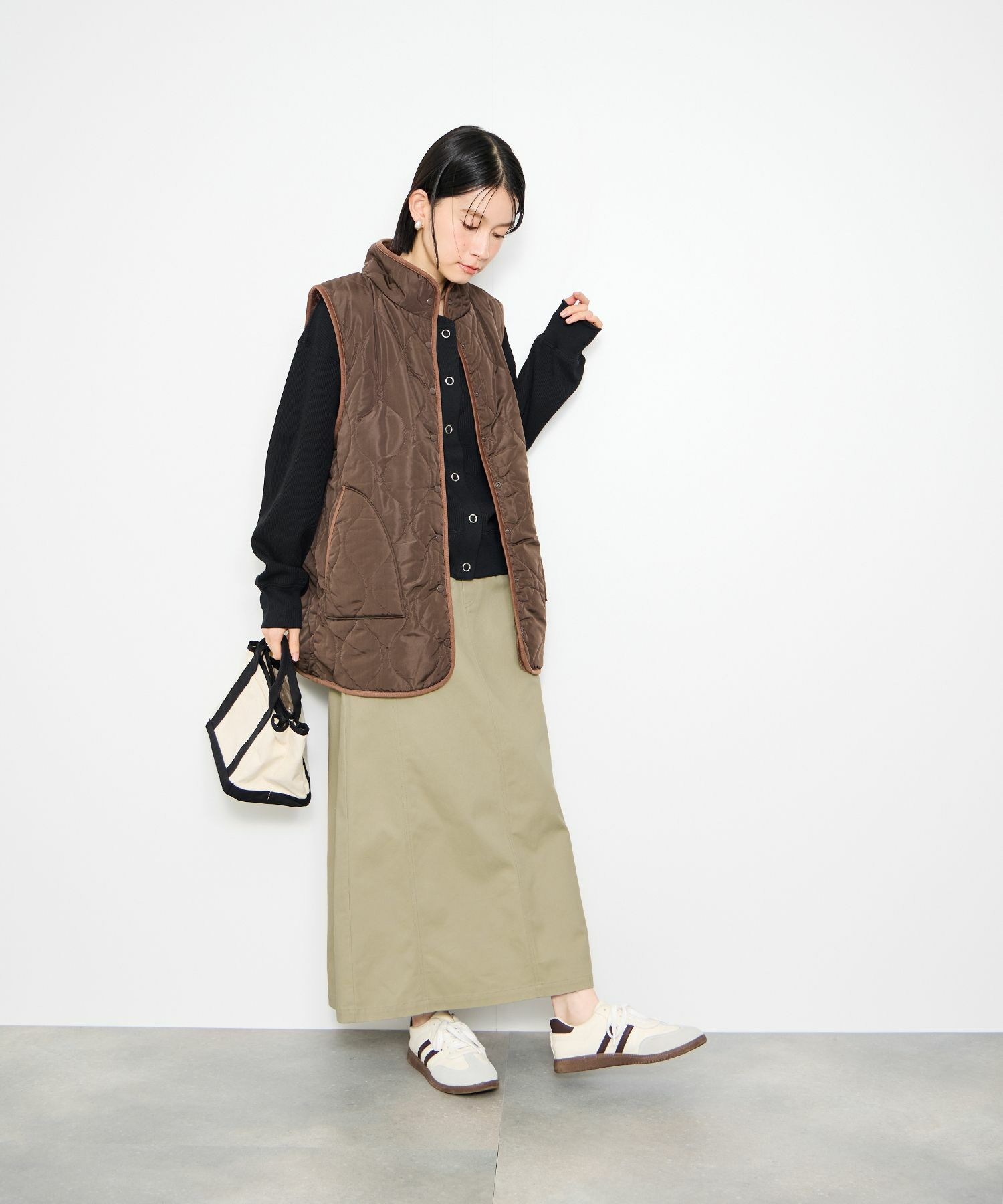 Idnes  ライトワークAラインロングスカート レディース商品画像-22