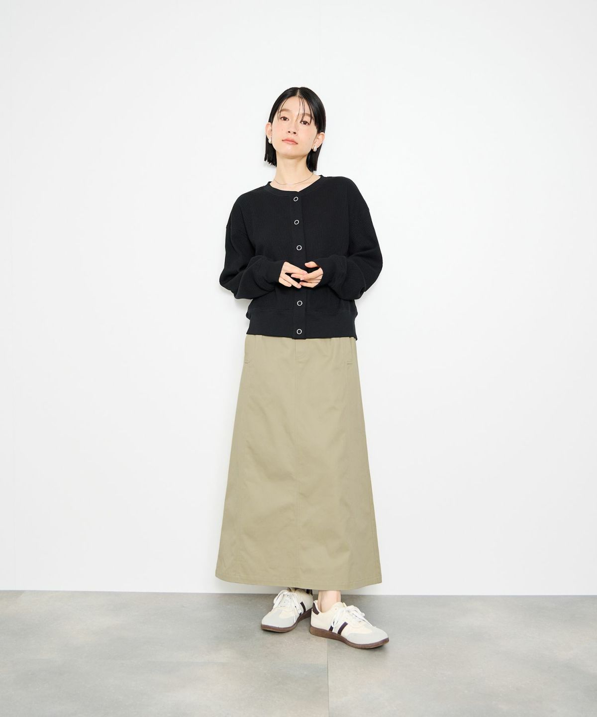 Idnes ライトワークAラインロングスカート レディース