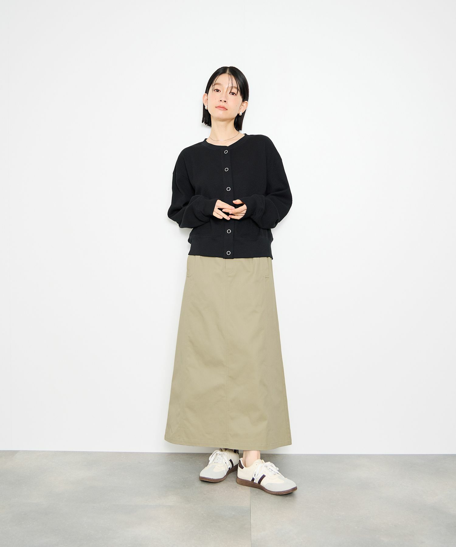 Idnes ライトワークAラインロングスカート レディース