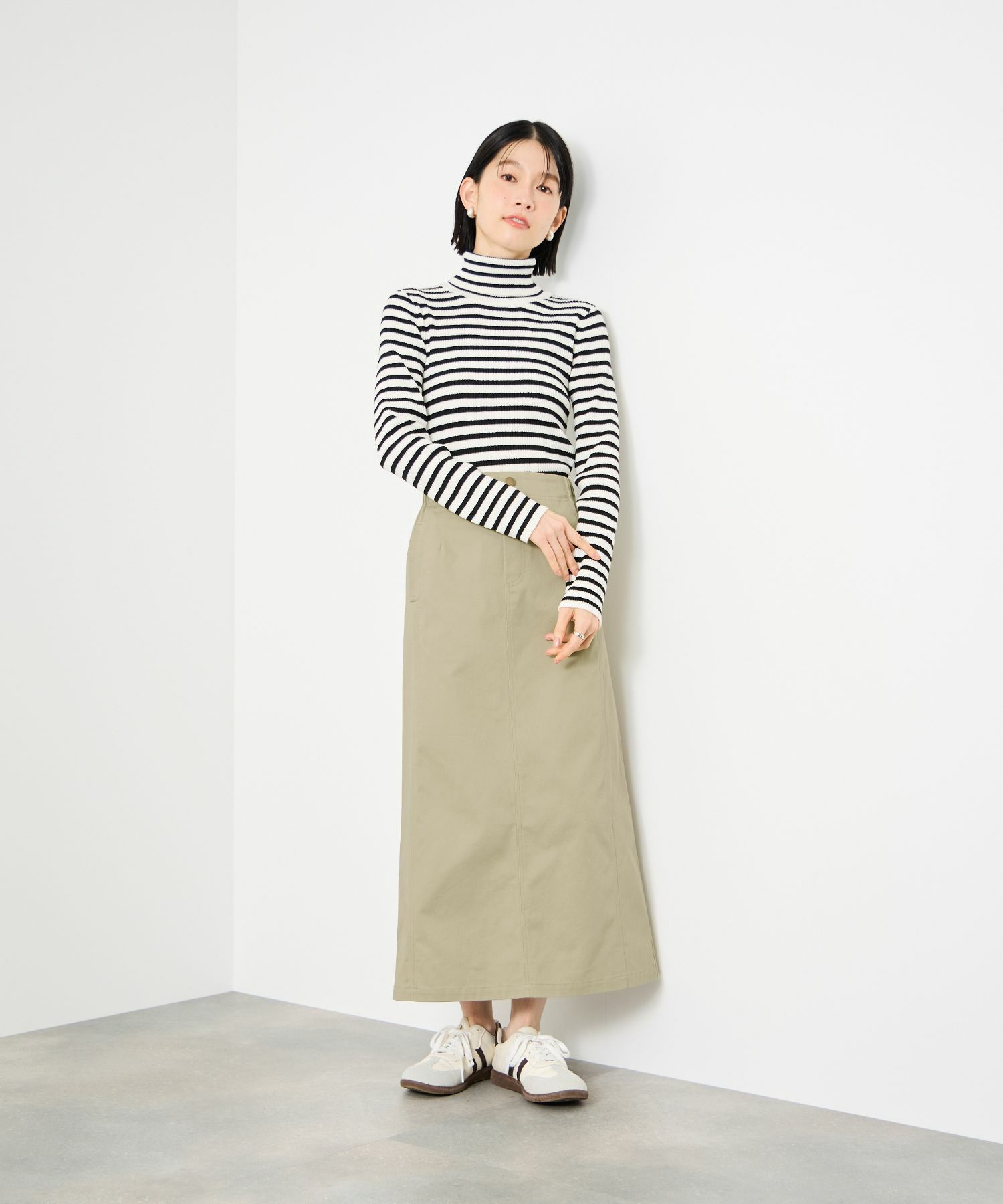 Idnes ライトワークAラインロングスカート レディース