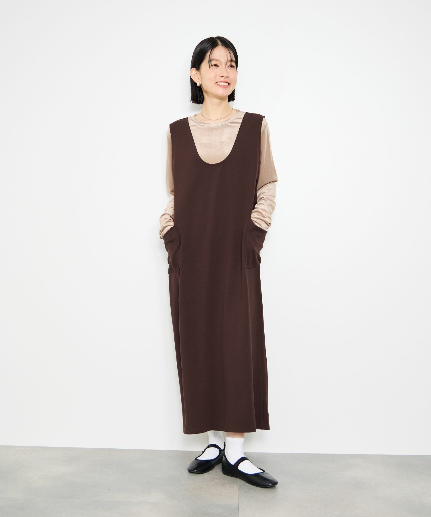 Idnes 2WAYカットジョーゼットジャンパースカート レディース