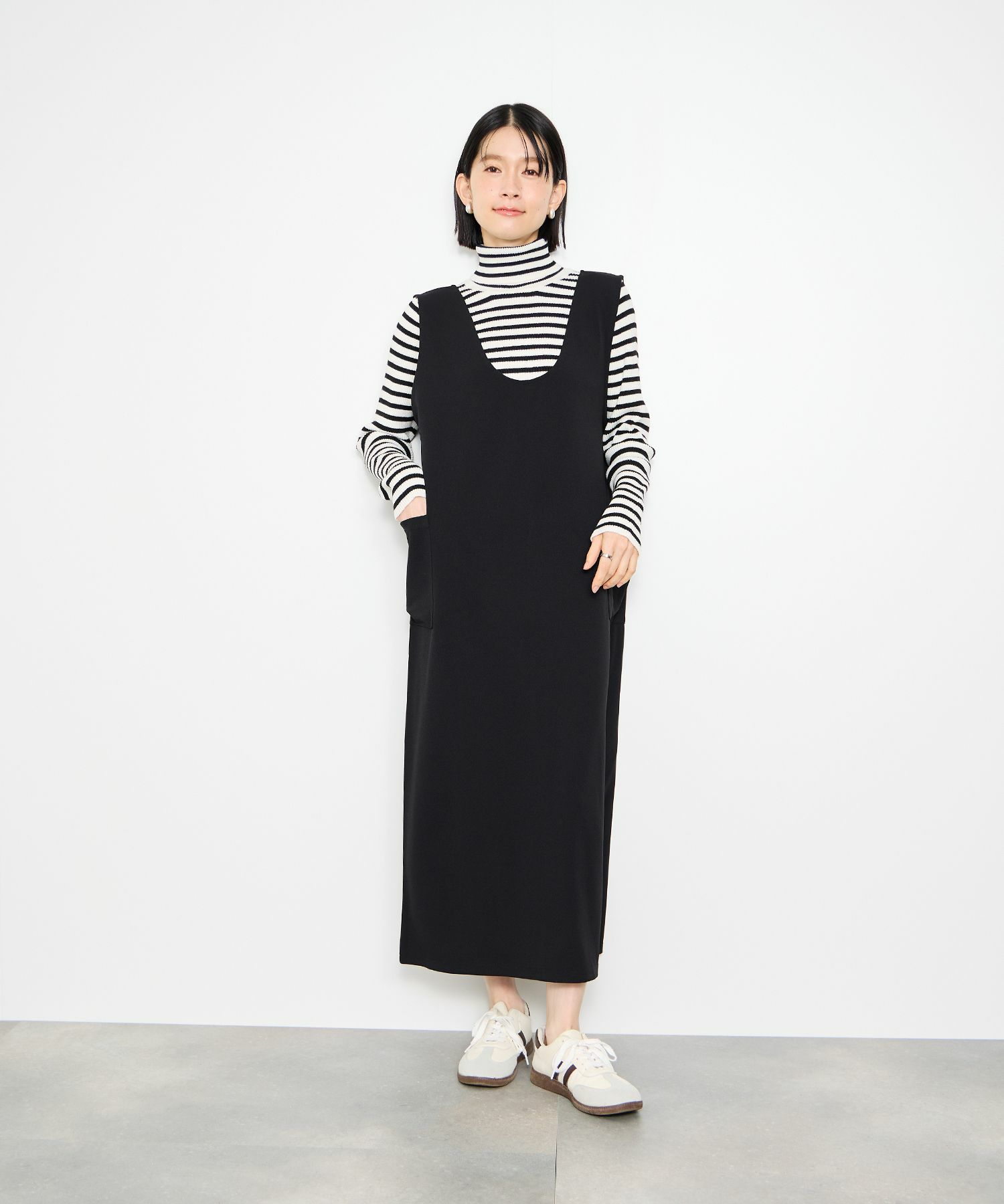 Idnes 2WAYカットジョーゼットジャンパースカート レディース
