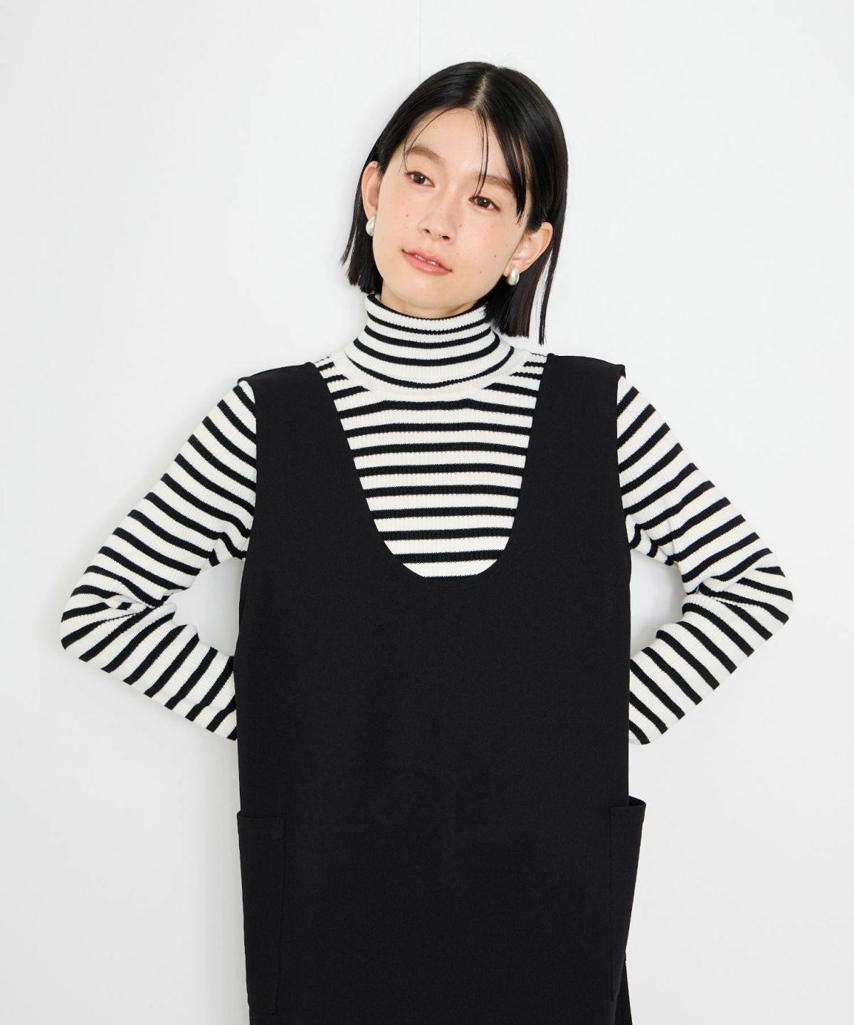 Idnes 2WAYカットジョーゼットジャンパースカート レディース