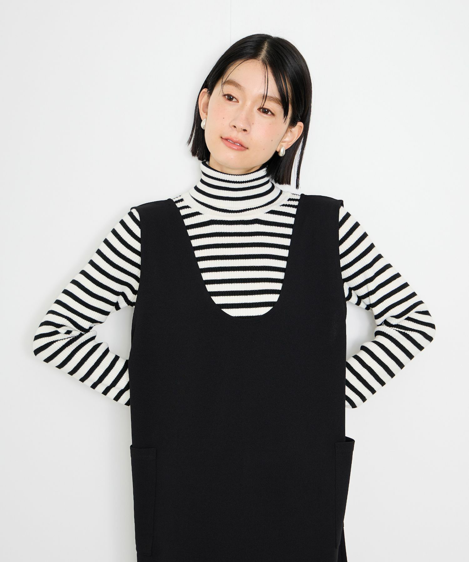 Idnes 2WAYカットジョーゼットジャンパースカート レディース