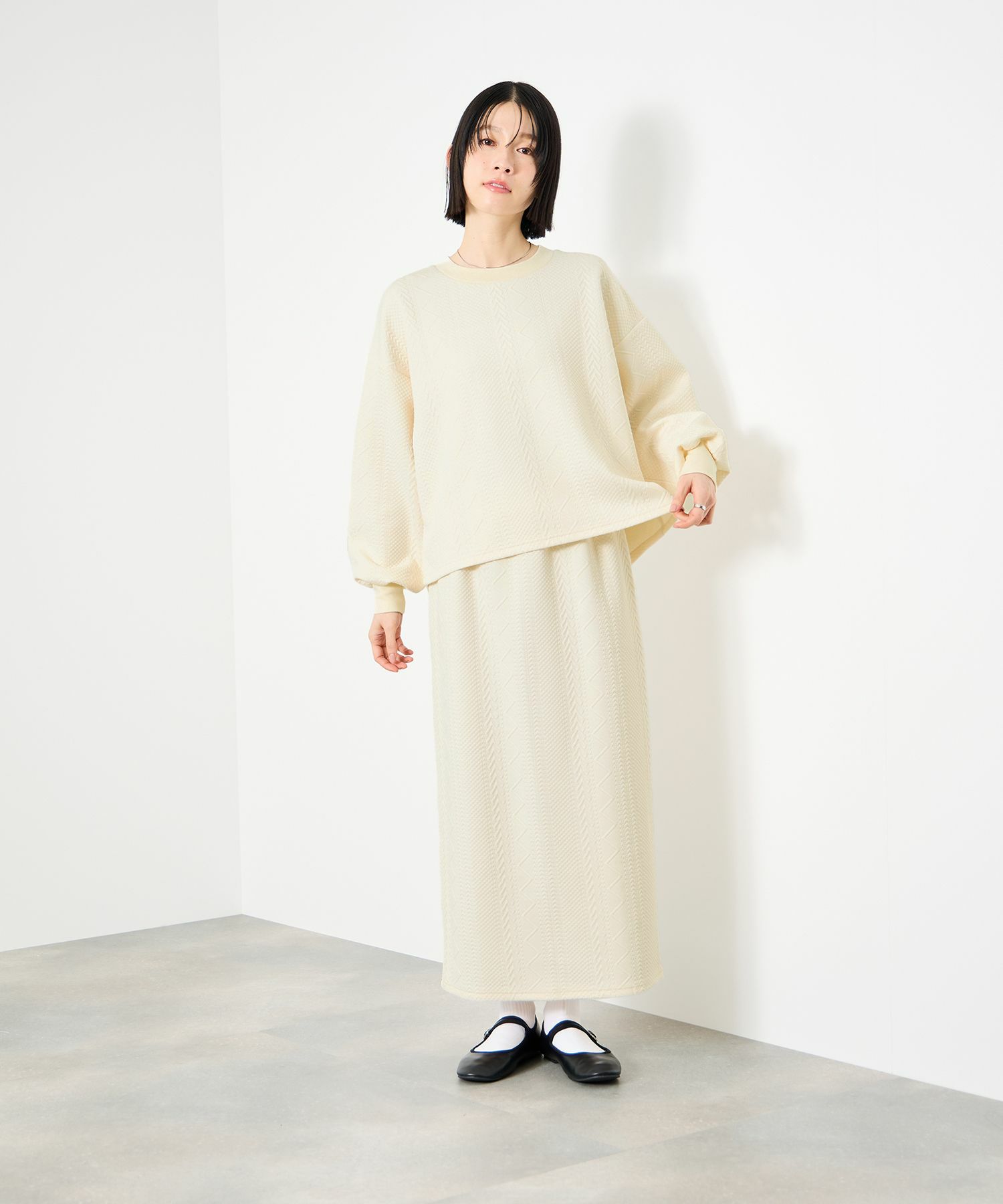 Idnes ジャガード柄セットアップ レディース