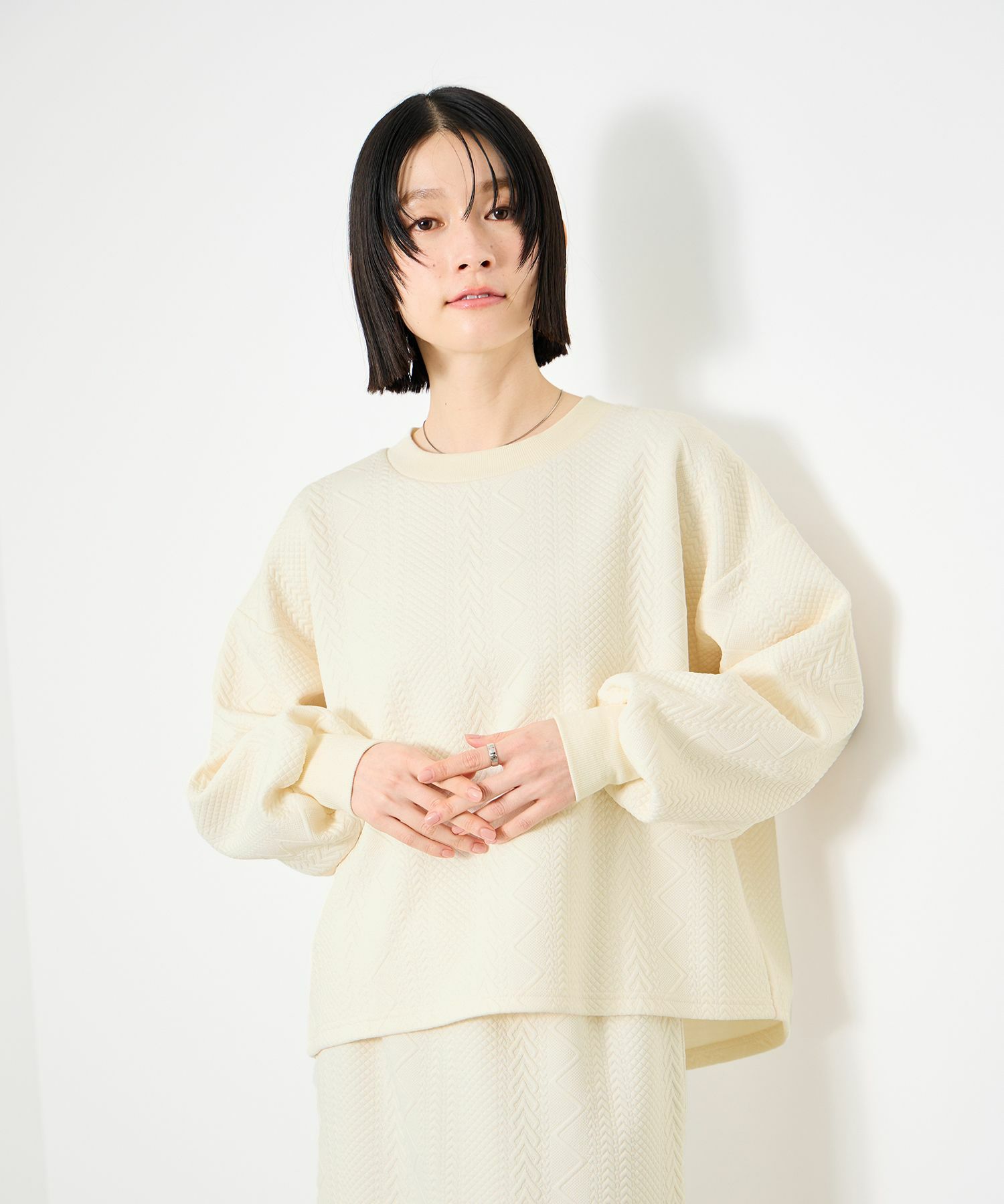 Idnes ジャガード柄セットアップ レディース