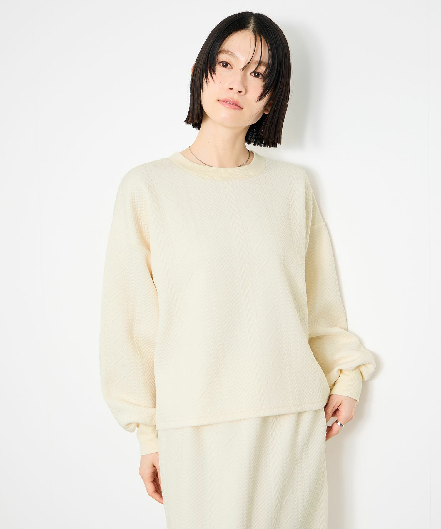 Idnes ジャガード柄セットアップ レディース