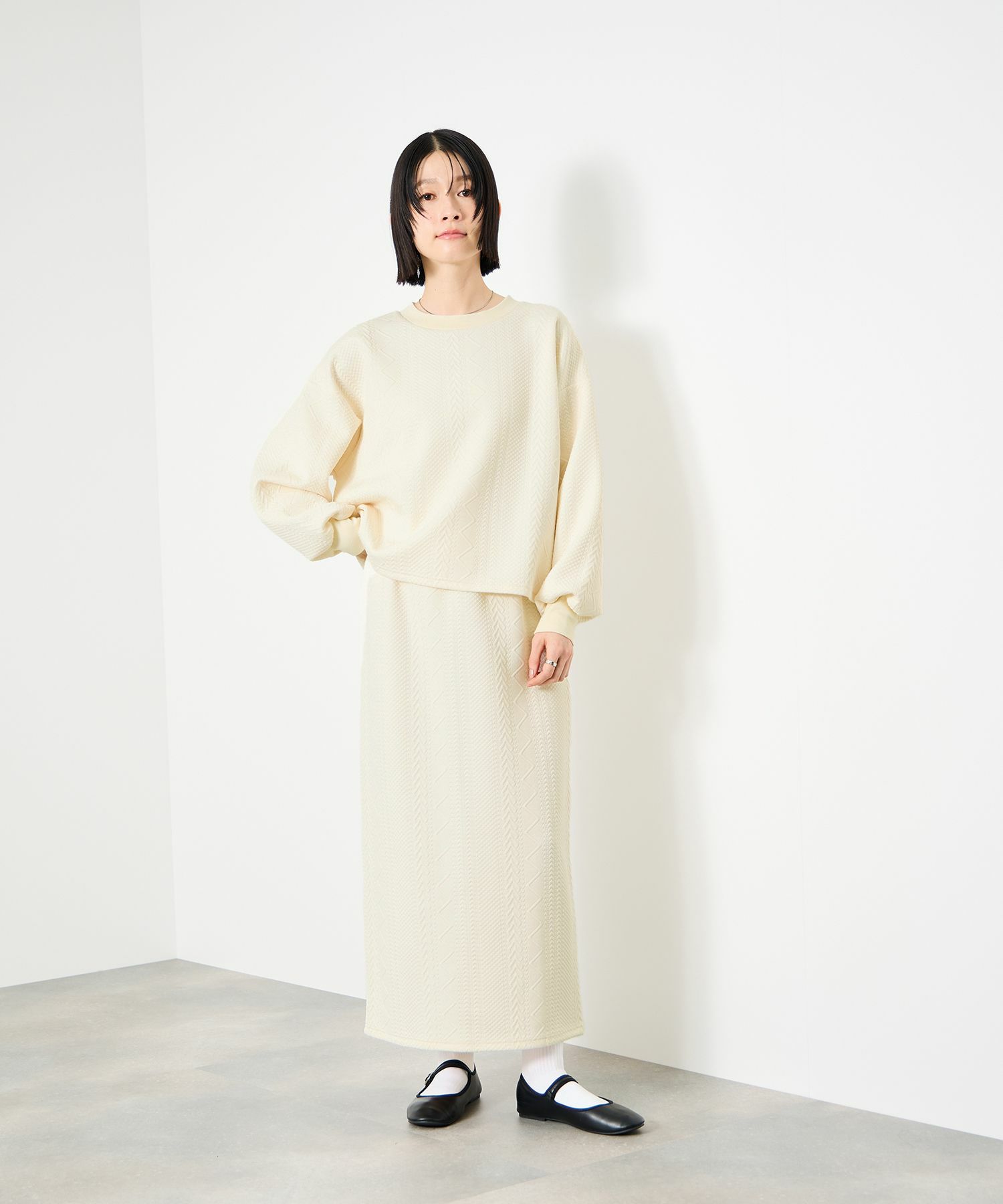 Idnes ジャガード柄セットアップ レディース