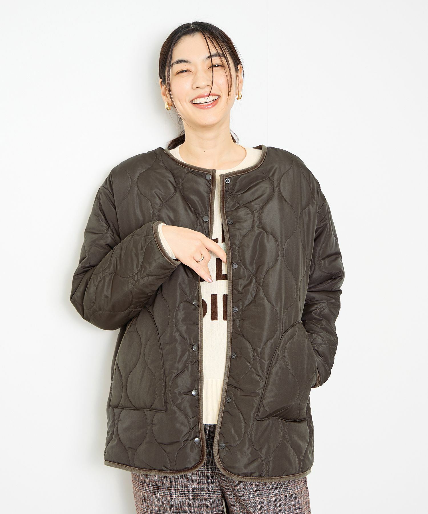 [値下げ]Idnes  リバーシブルキルトジャケット レディース商品画像-1