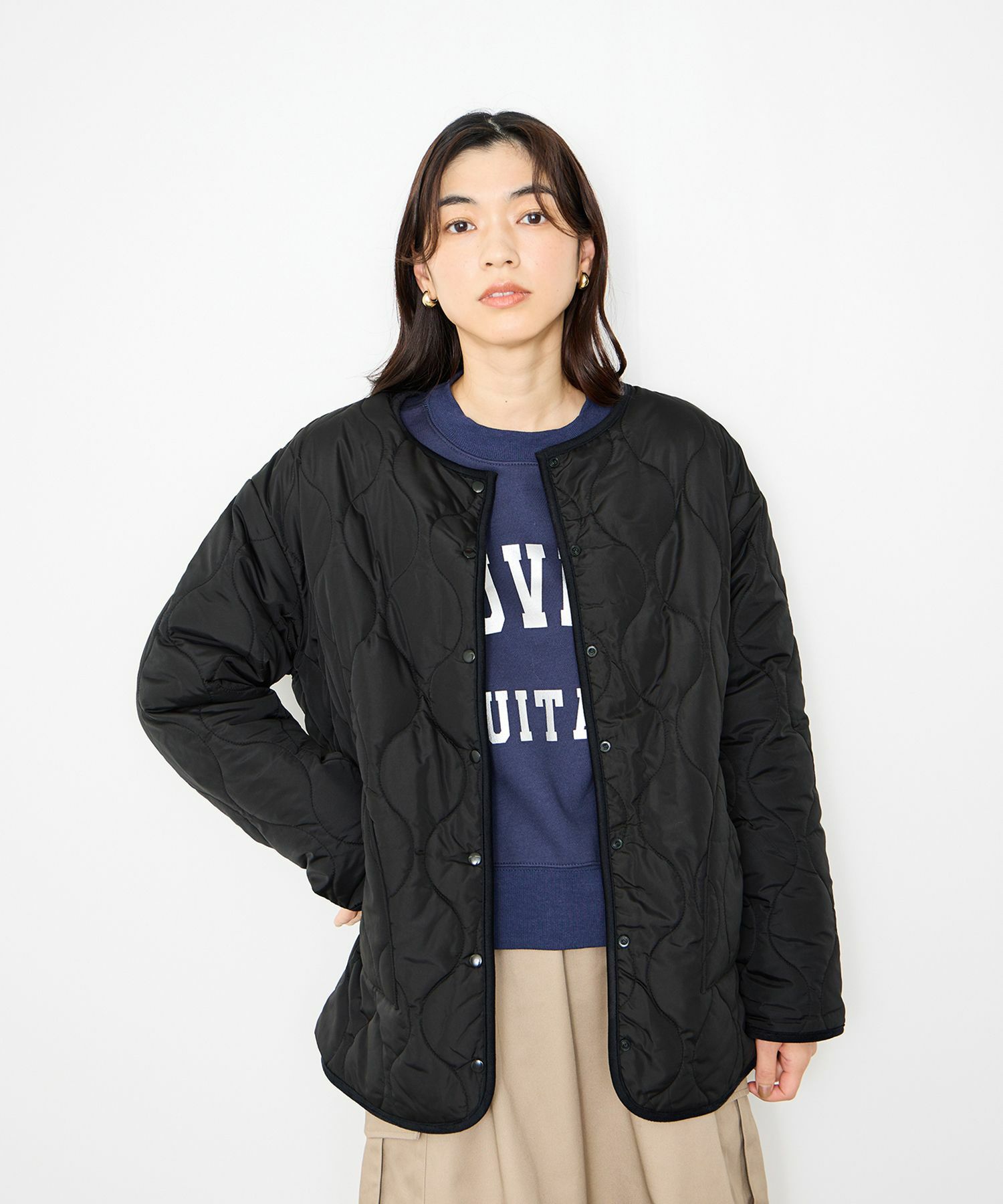 [最終さらに50%OFF]Idnes  リバーシブルキルトジャケット レディース商品画像-2