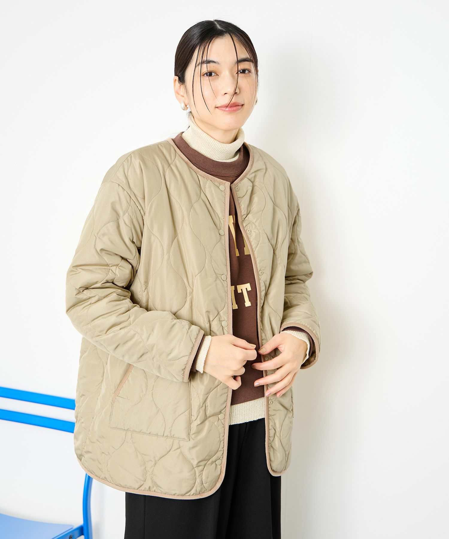 [最終さらに50%OFF]Idnes  リバーシブルキルトジャケット レディース商品画像-3