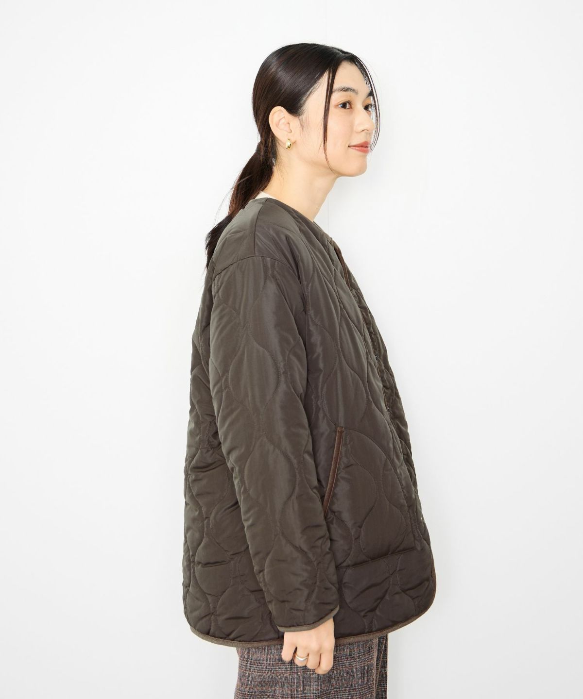 Idnes リバーシブルキルトジャケット レディース