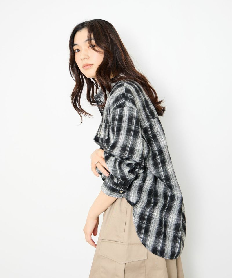 [値下げ]Idnes  チェックネルレギュラーカラーシャツ レディース商品画像-5