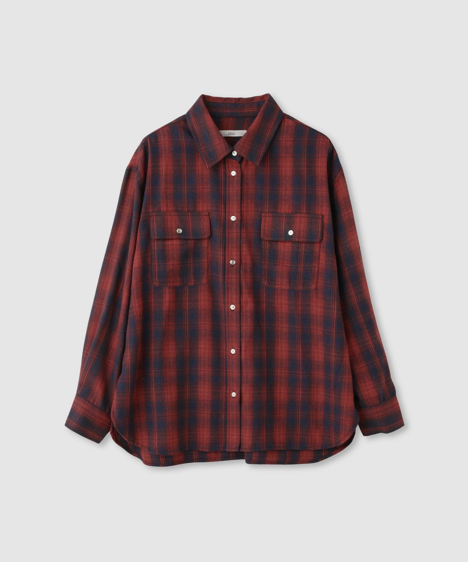 Idnes  チェックネルレギュラーカラーシャツ レディース商品画像-9