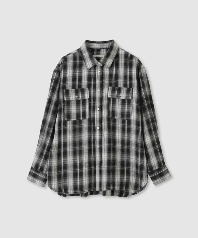 Idnes チェックネルレギュラーカラーシャツ レディース商品画像-10