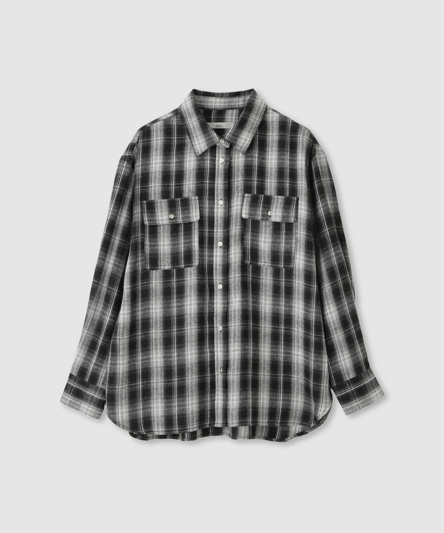 Idnes  チェックネルレギュラーカラーシャツ レディース商品画像-10