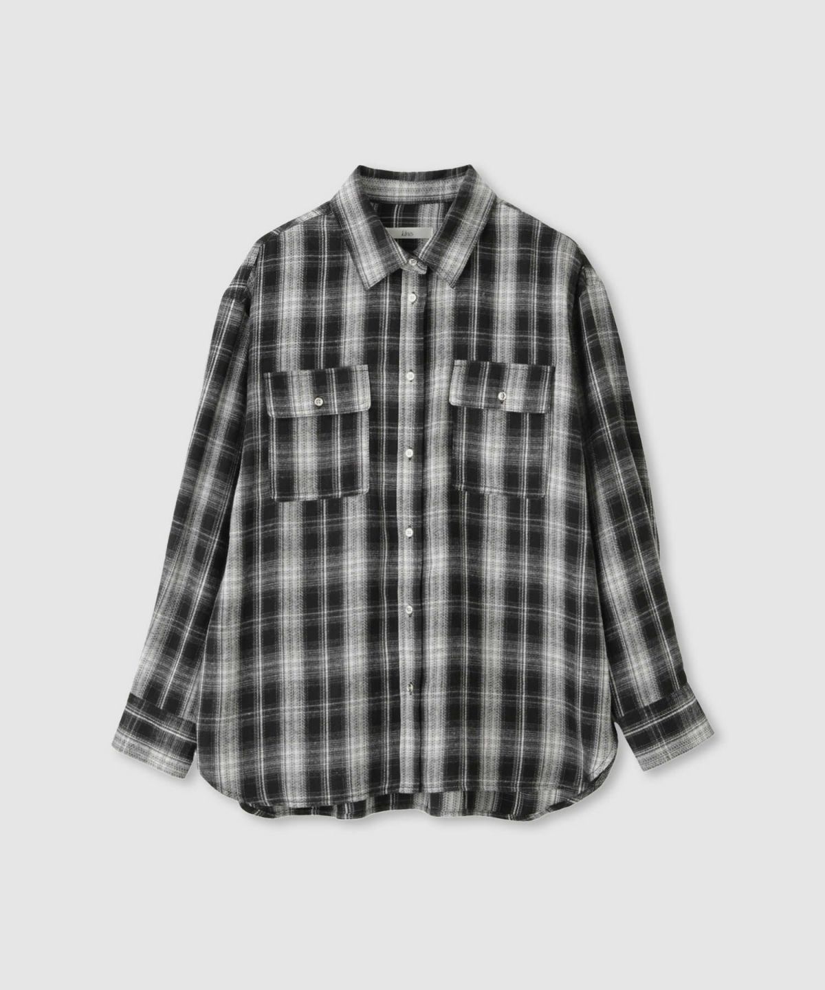 Idnes チェックネルレギュラーカラーシャツ レディース