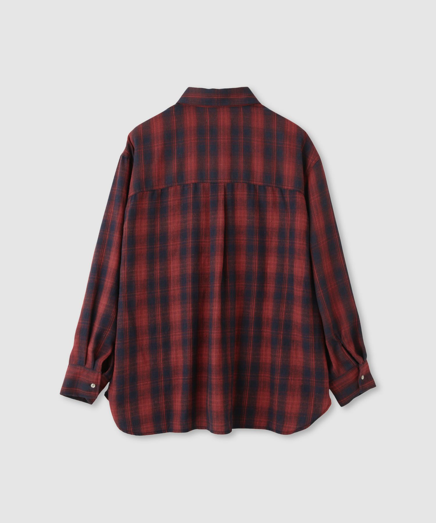 Idnes チェックネルレギュラーカラーシャツ レディース