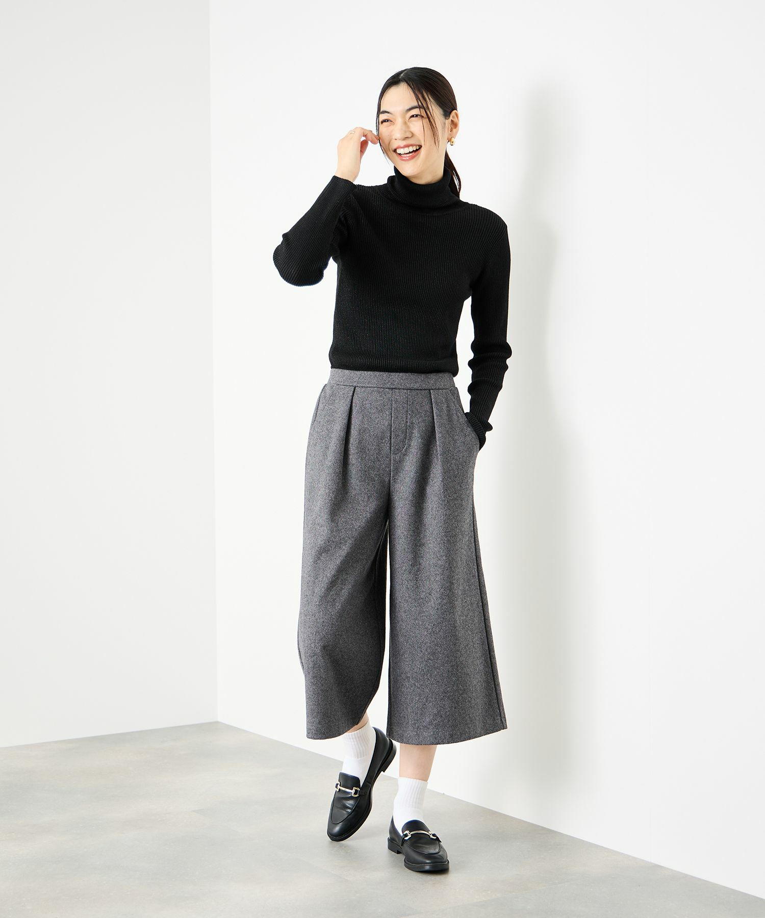 [さらに50%OFF]Idnes  ラメリブニット タートルネック レディース商品画像-8