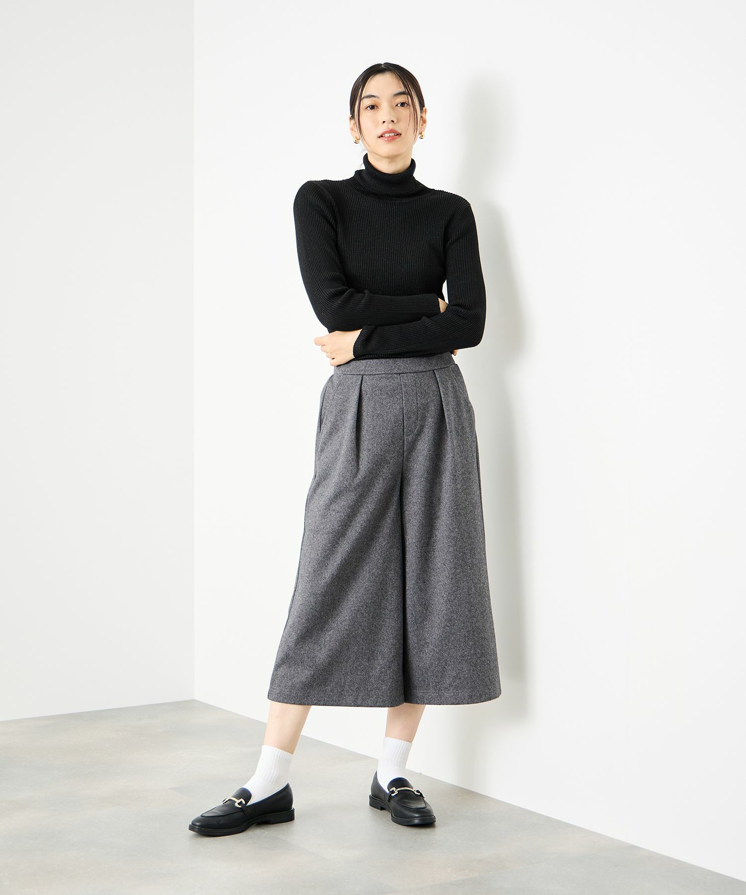 [値下げ]Idnes  ラメリブニット タートルネック レディース商品画像-9