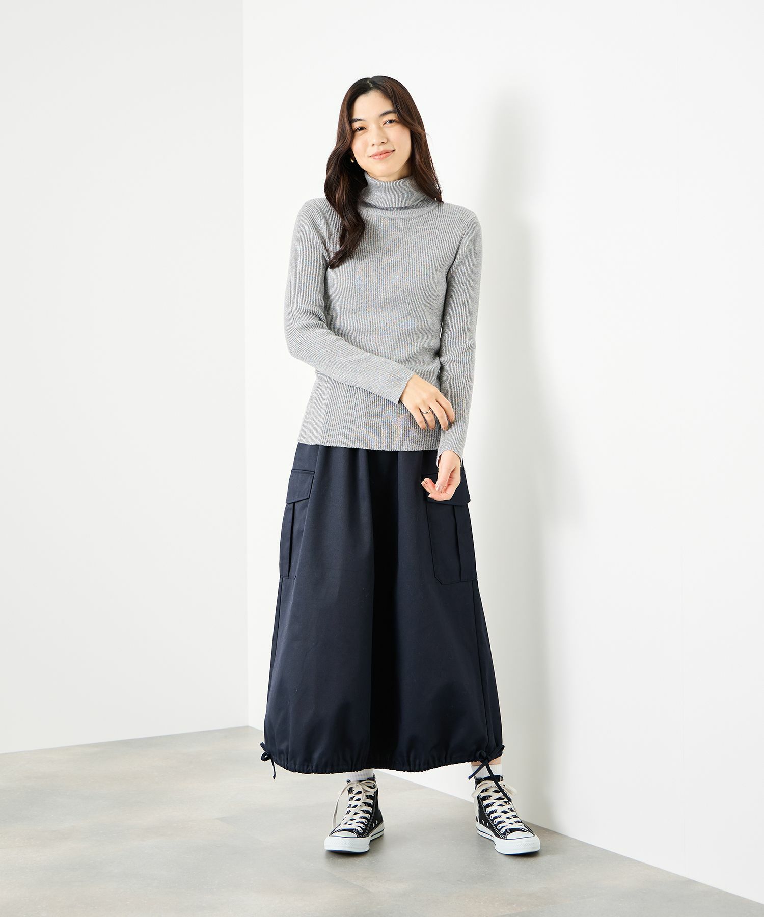 [さらに50%OFF]Idnes  ラメリブニット タートルネック レディース商品サムネイル-12