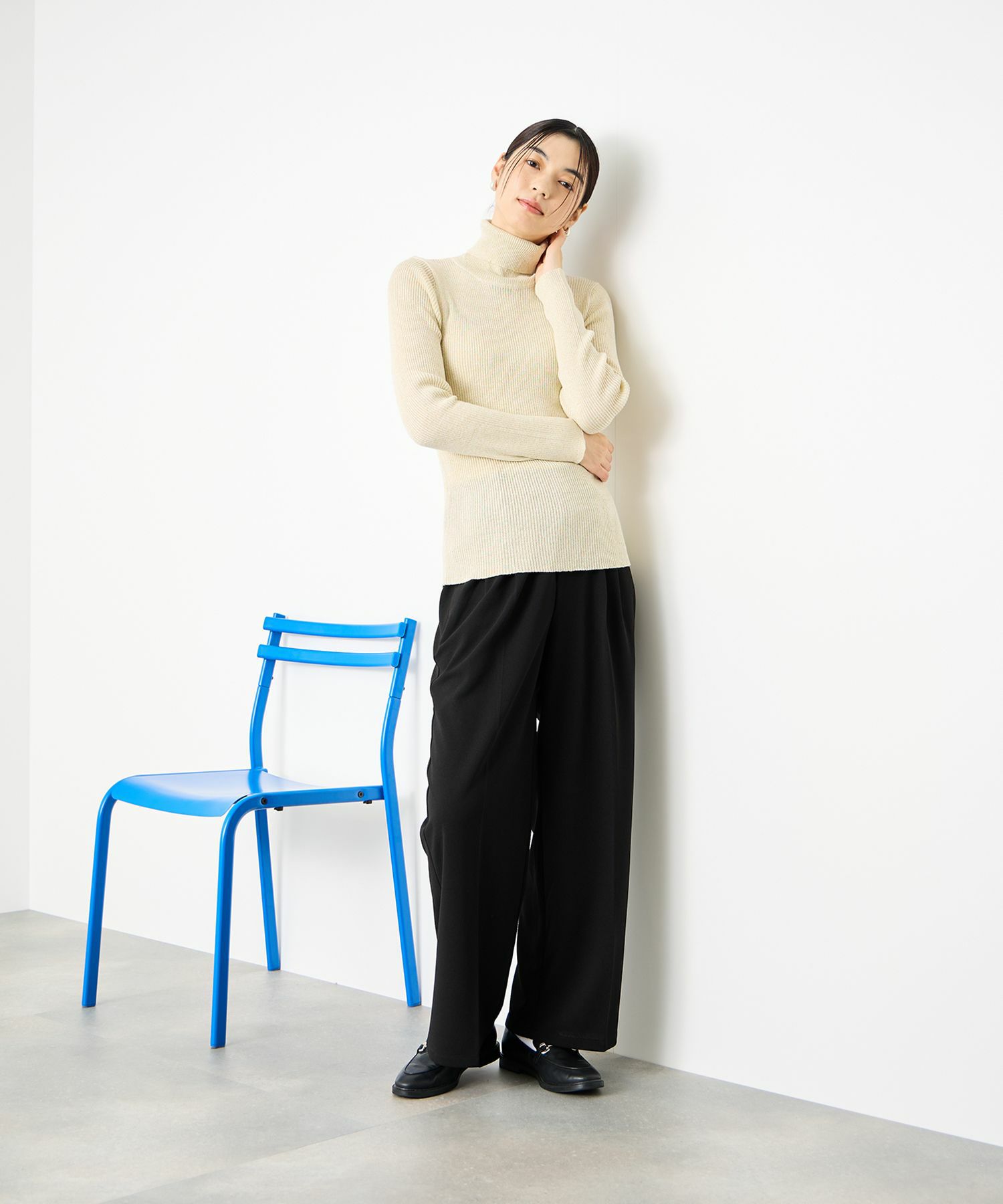 [さらに50%OFF]Idnes  ラメリブニット タートルネック レディース商品サムネイル-14