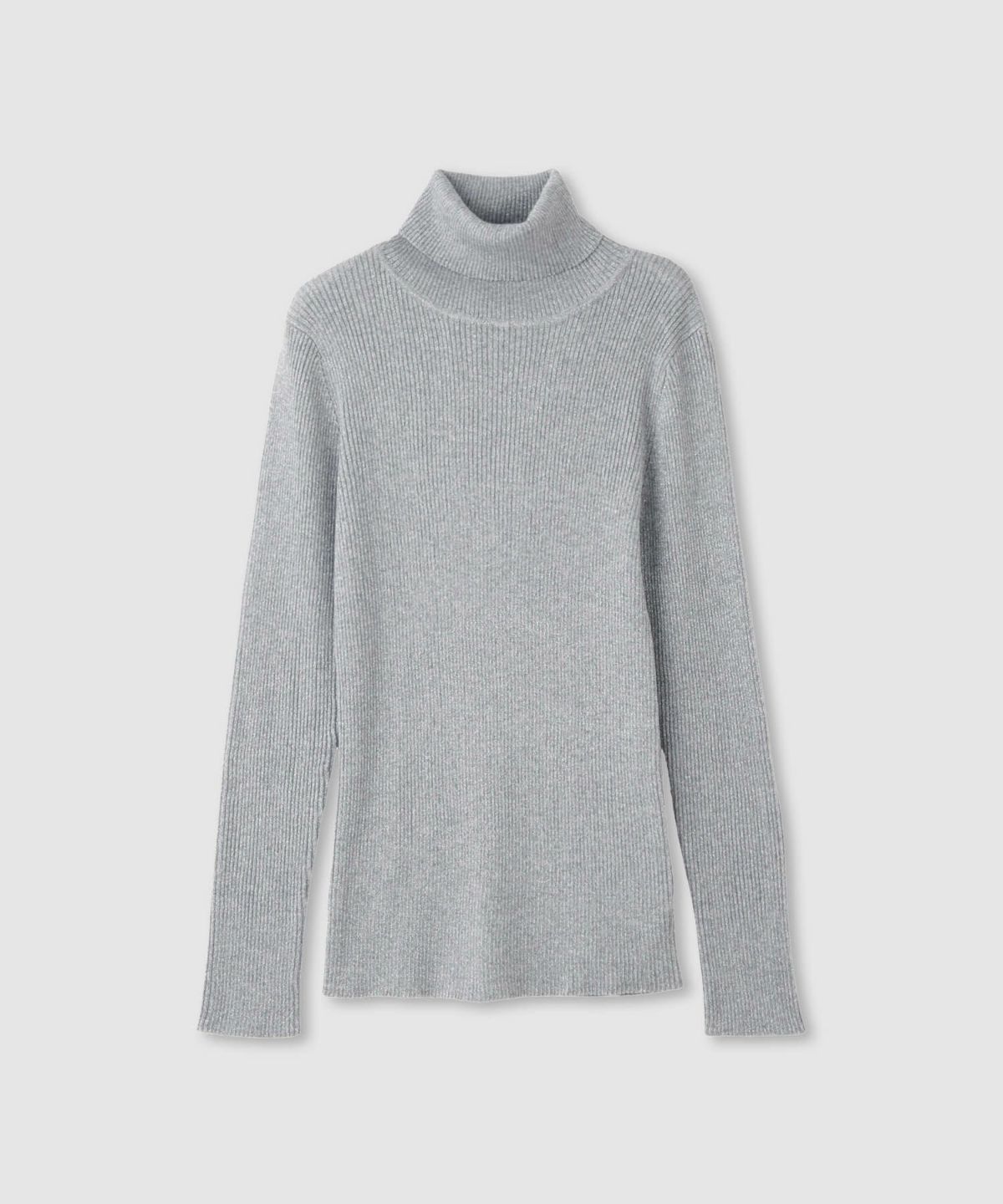 Idnes ラメリブニット タートルネック レディース