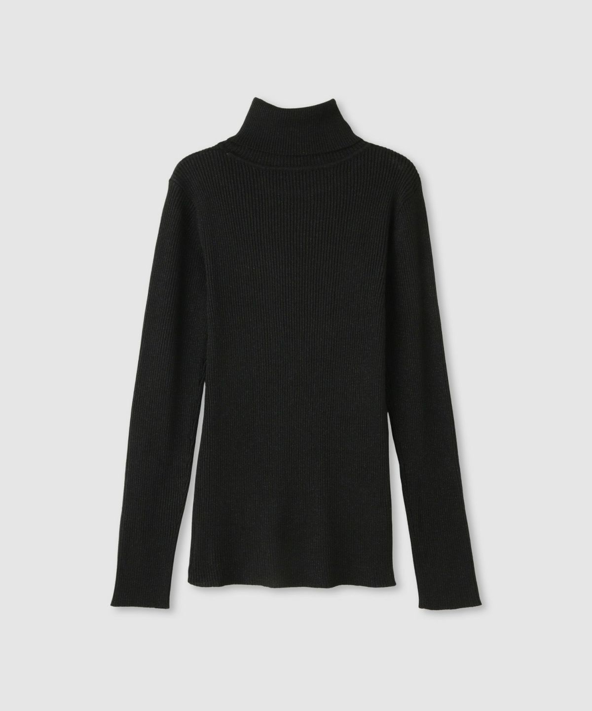 Idnes ラメリブニット タートルネック レディース