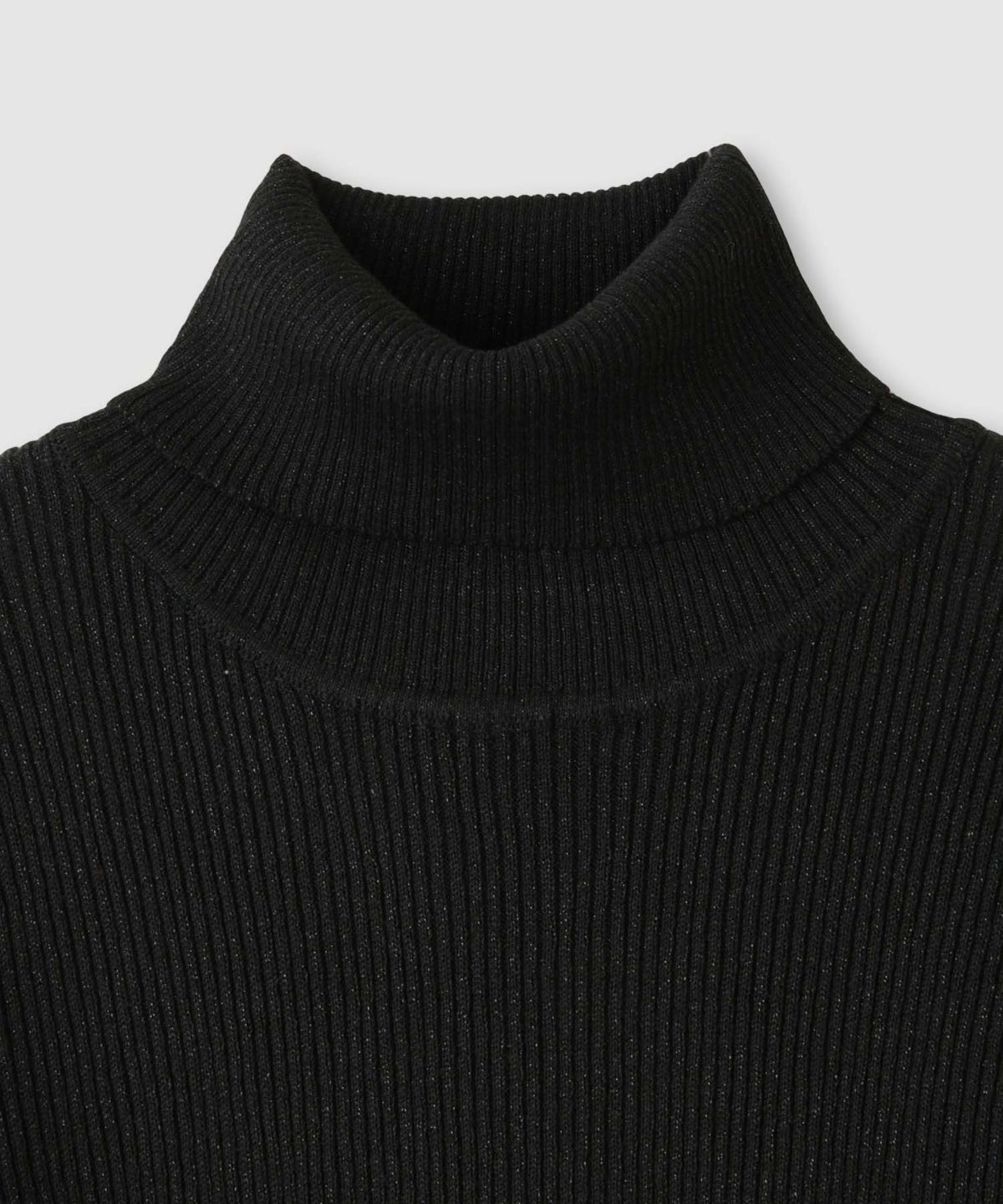 Idnes ラメリブニット タートルネック レディース