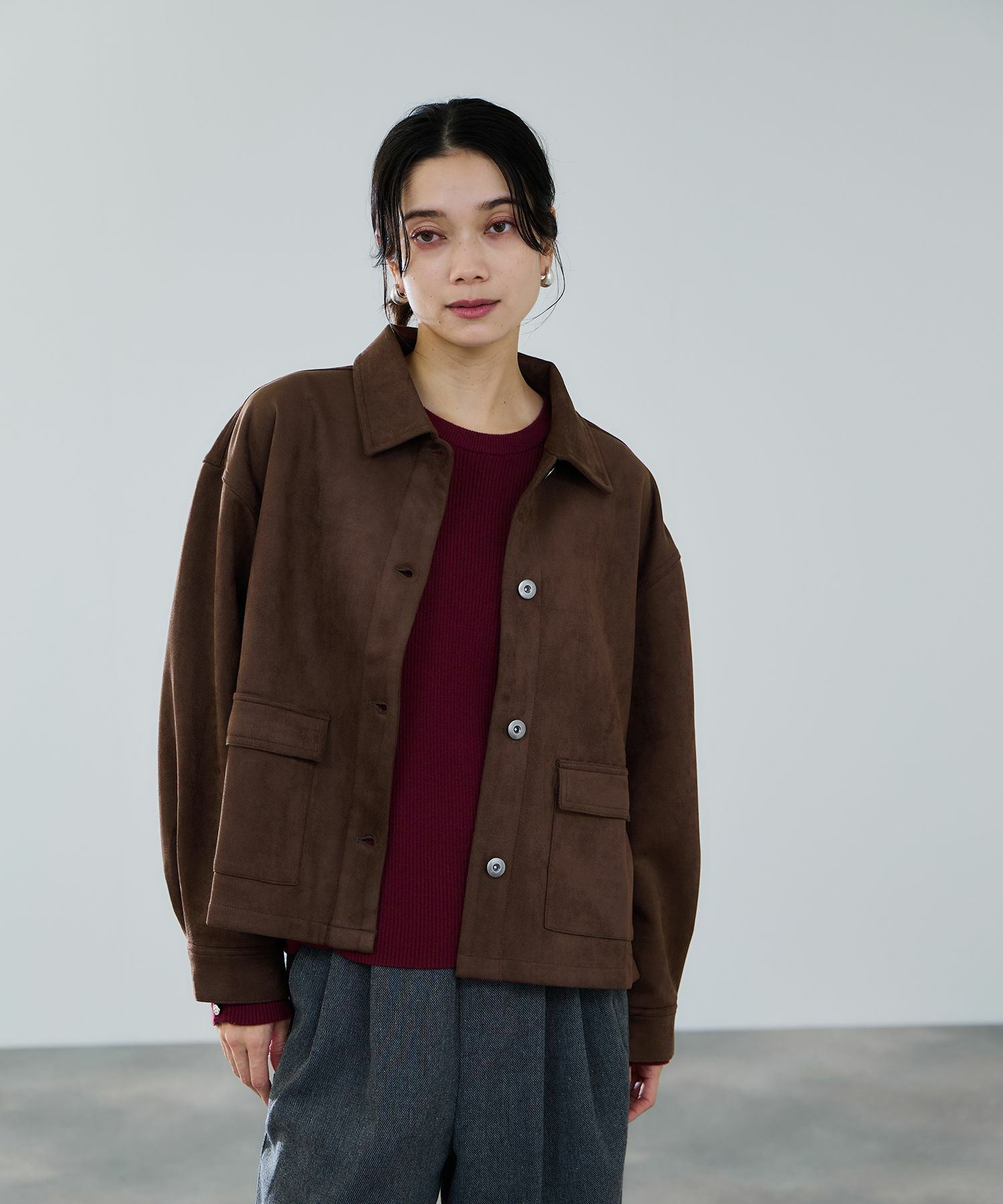 [最終さらに50%OFF]milli de l'air  スエードライクボクシーブルゾン レディース商品画像-5