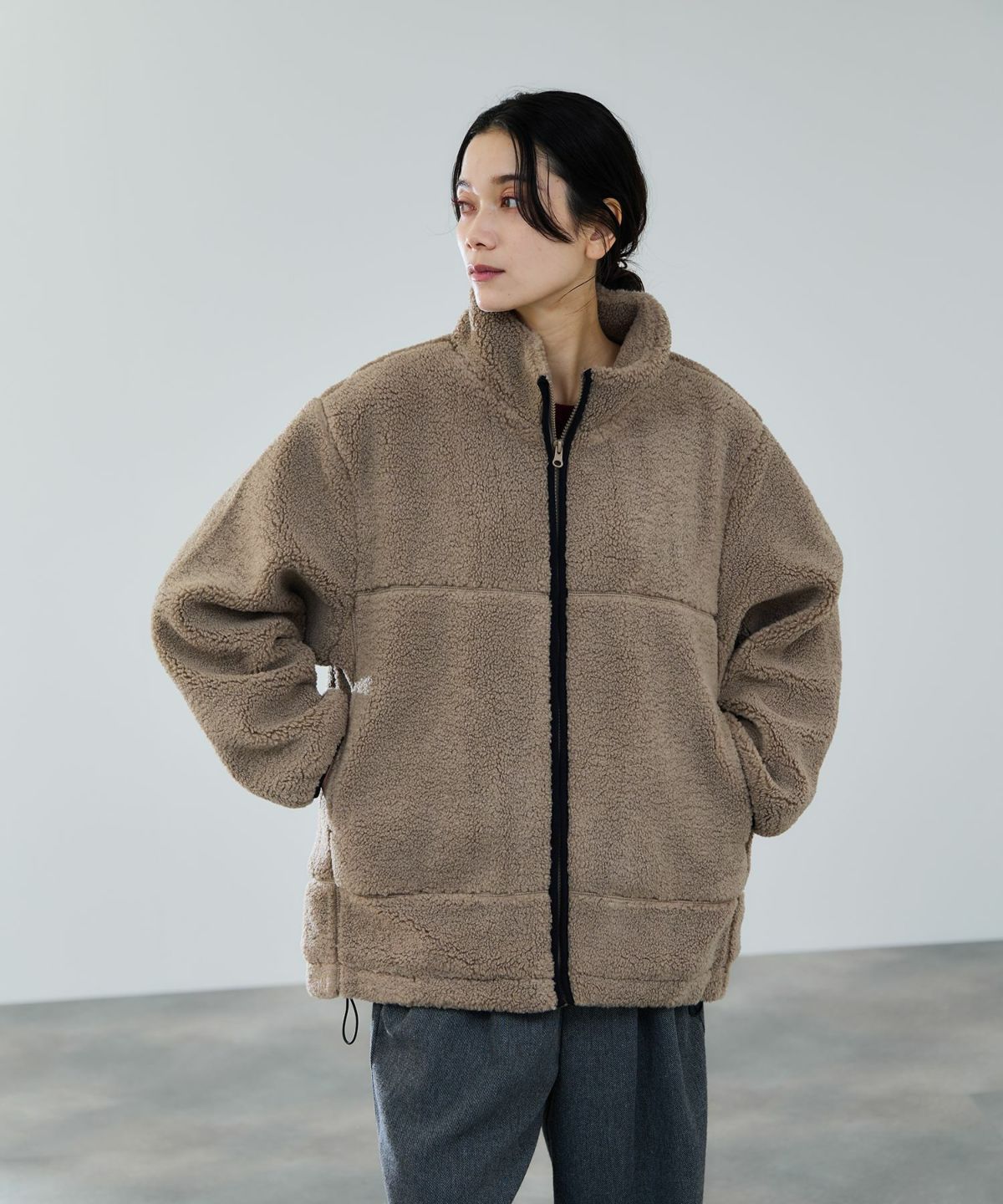 milli de l'air テディボアコクーンブルゾン レディース