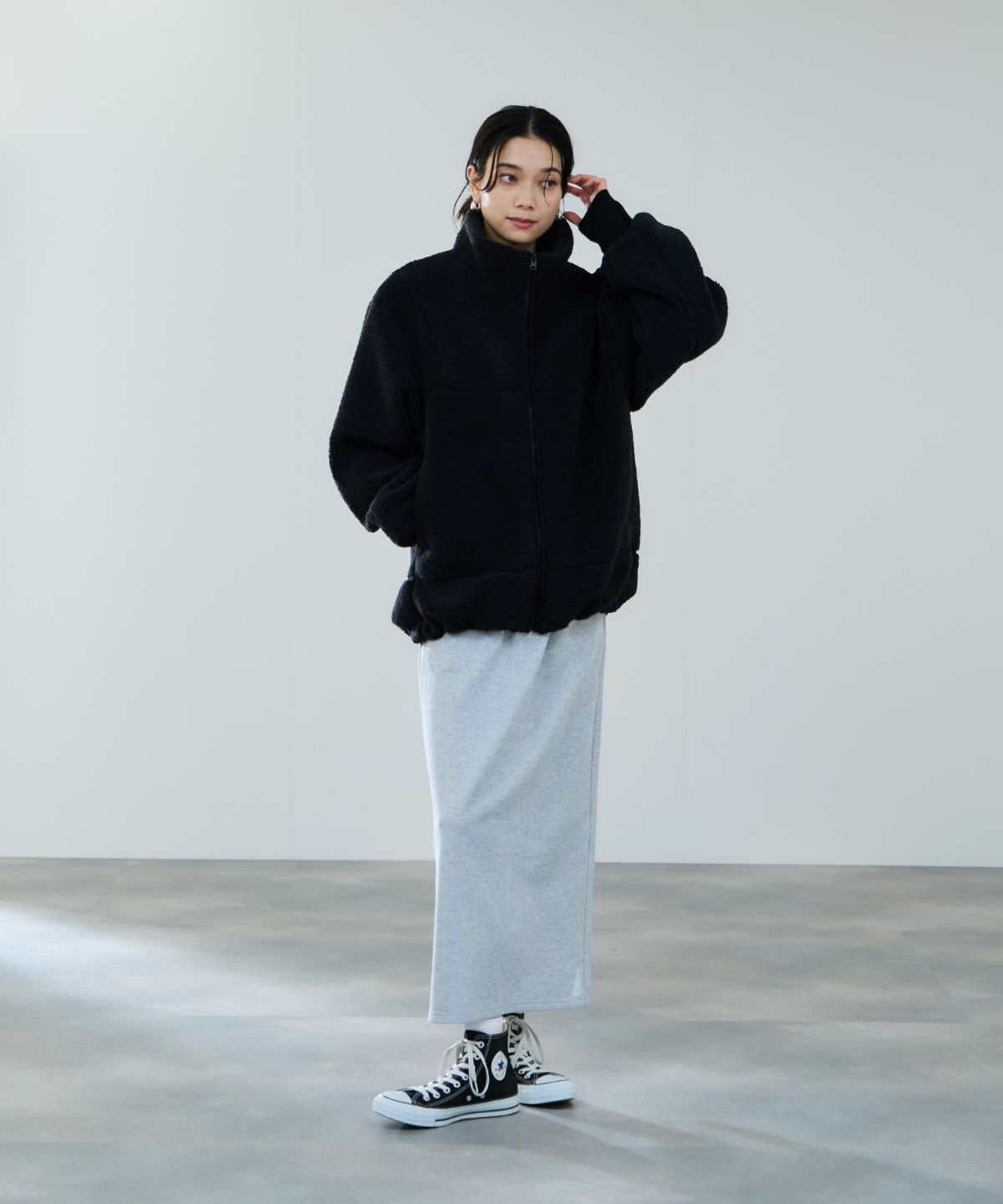 milli de l'air テディボアコクーンブルゾン レディース