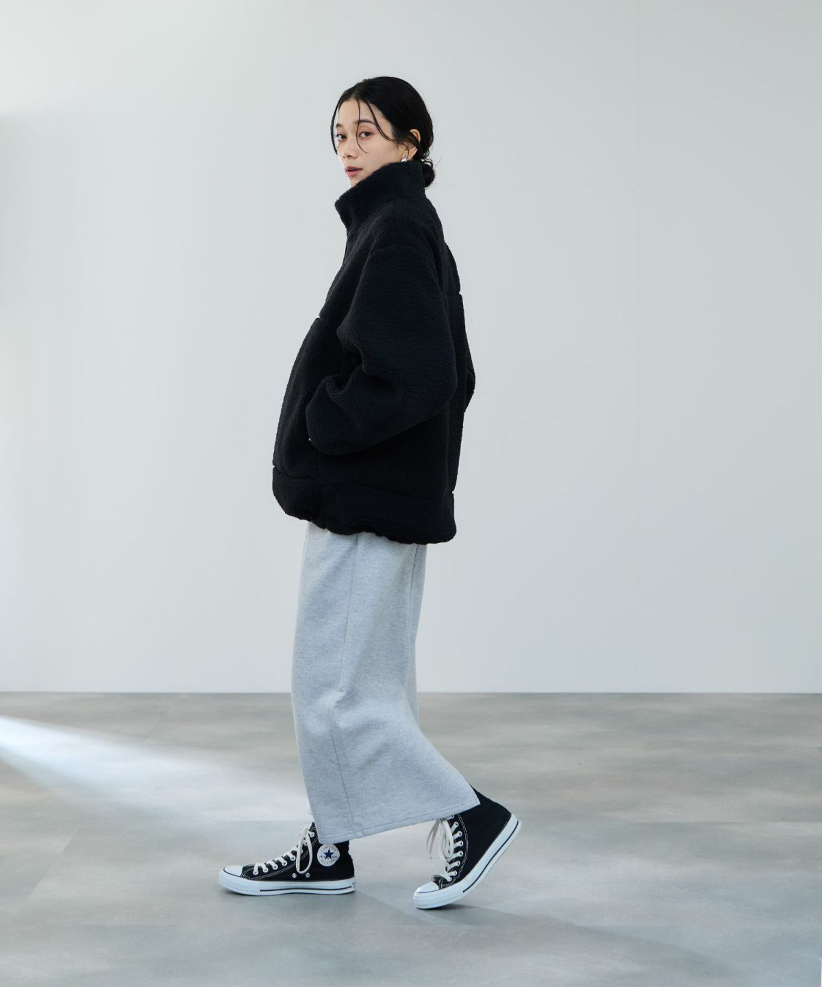 milli de l'air テディボアコクーンブルゾン レディース