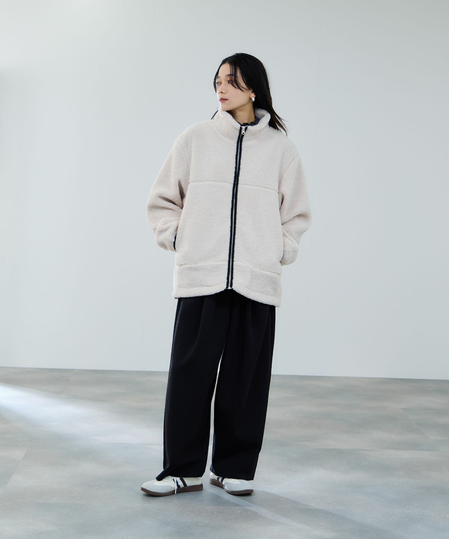 [最終さらに50%OFF]milli de l'air  テディボアコクーンブルゾン レディース商品画像-15