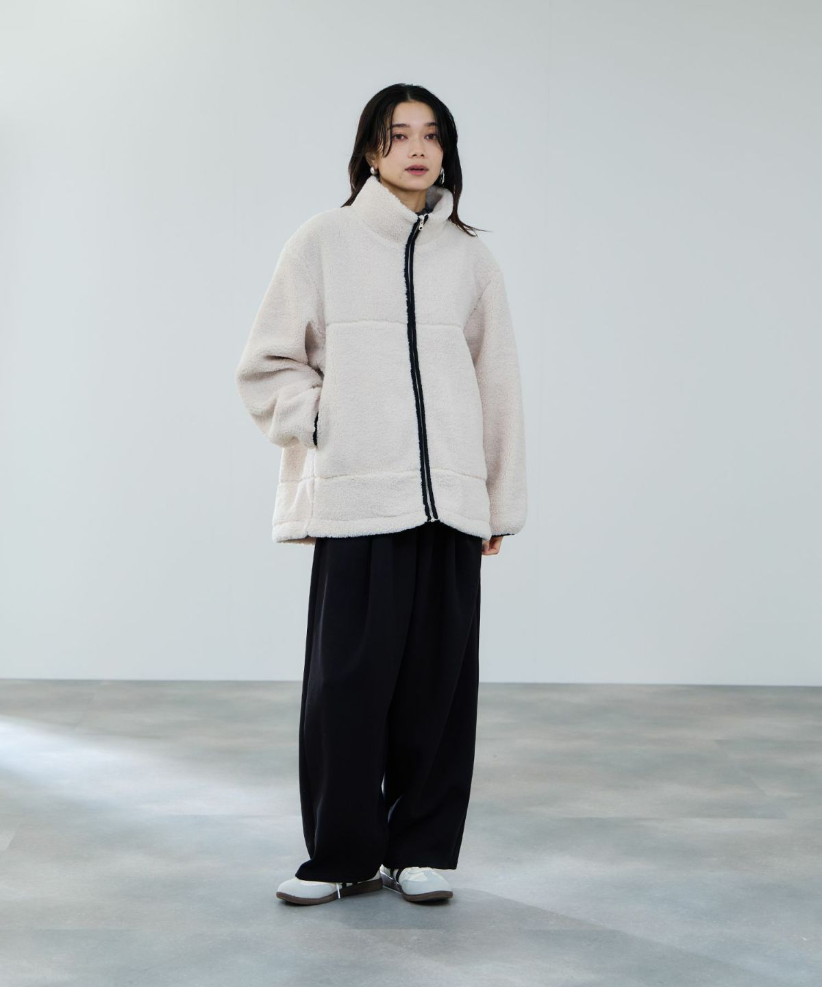 milli de l'air テディボアコクーンブルゾン レディース