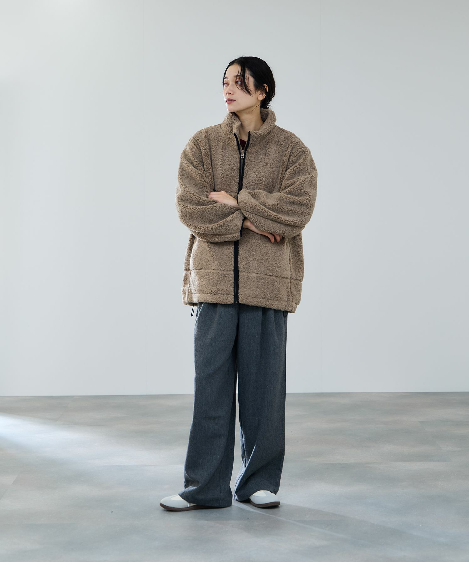 milli de l'air テディボアコクーンブルゾン レディース