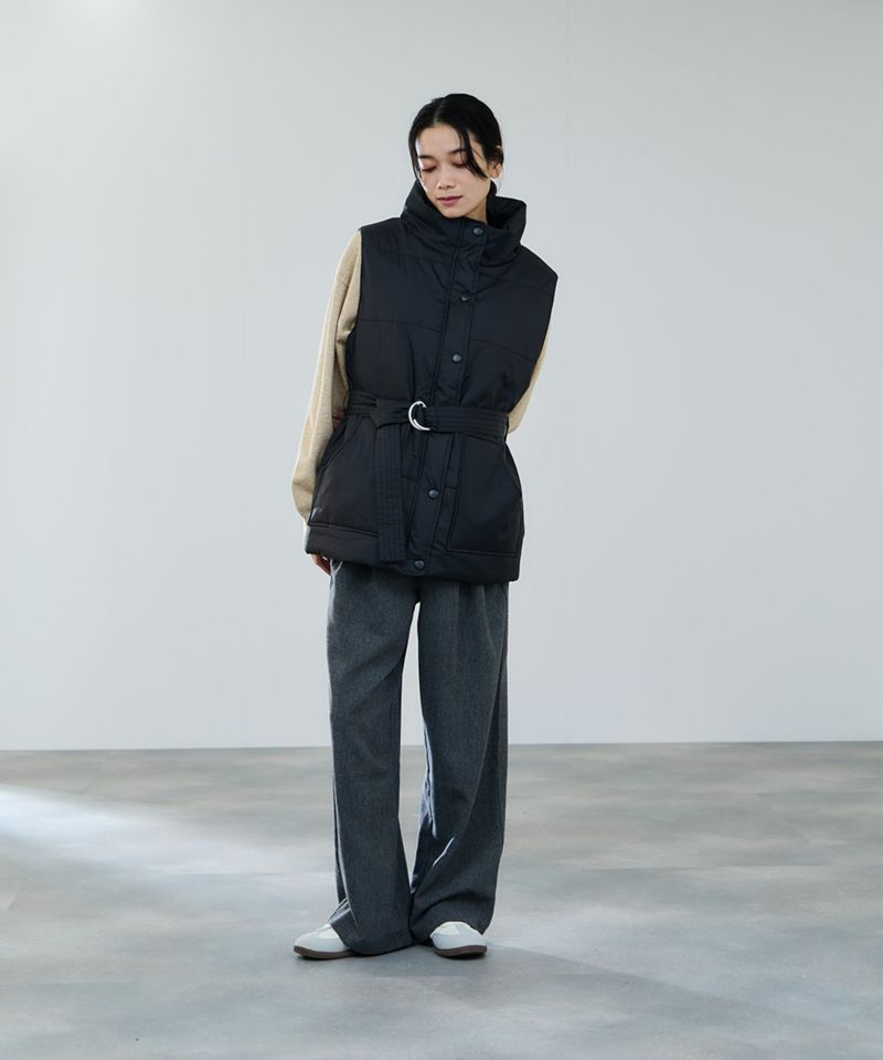 [最終さらに50%OFF]milli de l'air  中綿ベルテッドハイネックベスト レディース商品画像-8