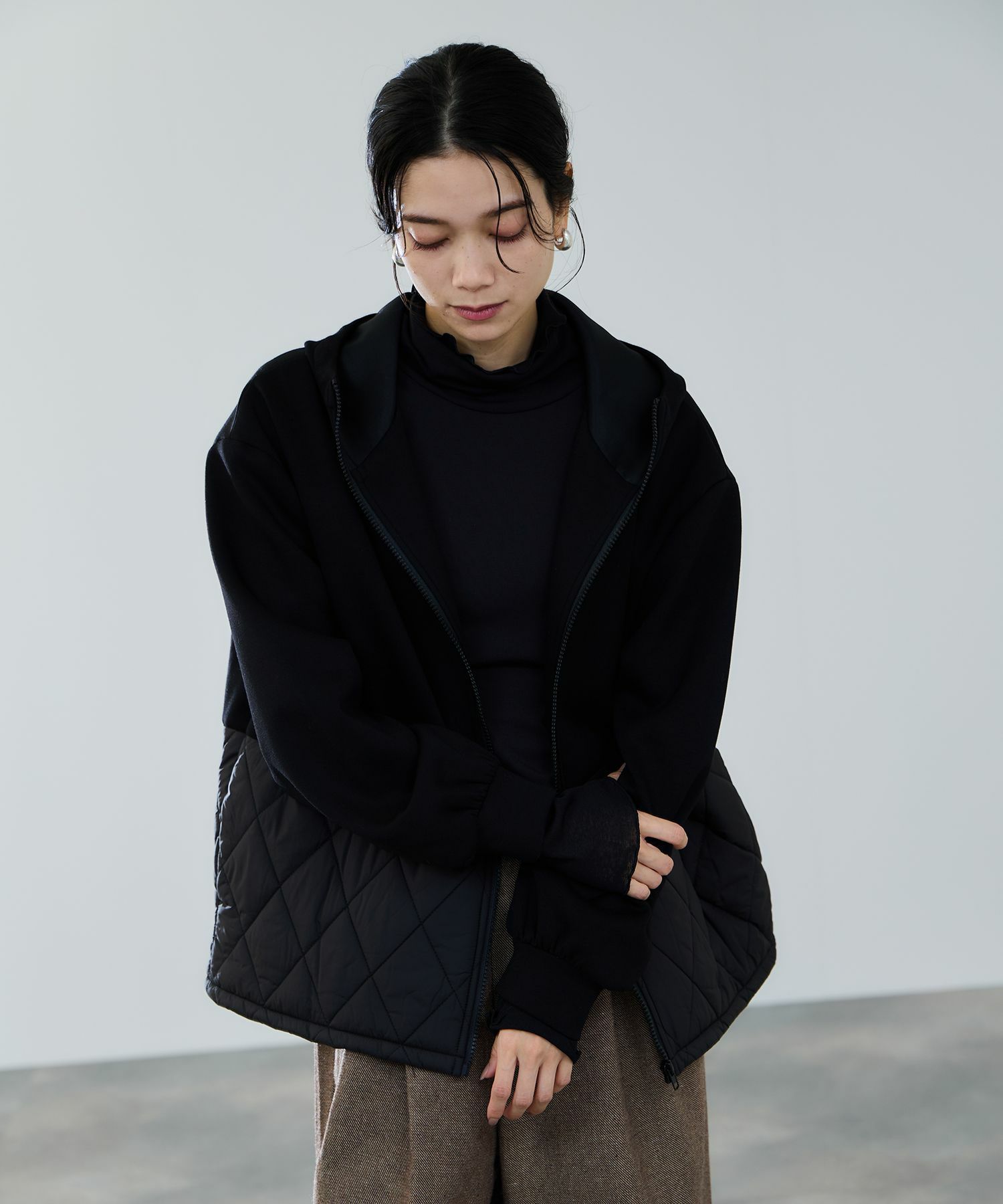 [最終さらに50%OFF]milli de l'air  エアリエポンチ素材オーバーパーカー レディース商品サムネイル-3