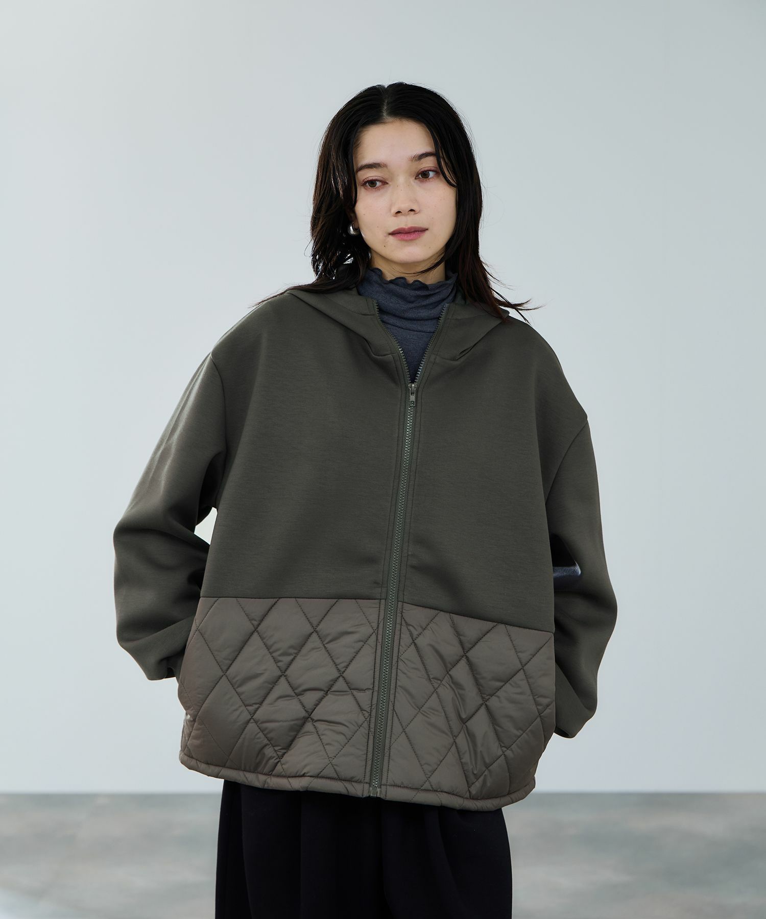 [値下げ]milli de l'air  エアリエポンチ素材オーバーパーカー レディース商品サムネイル-9