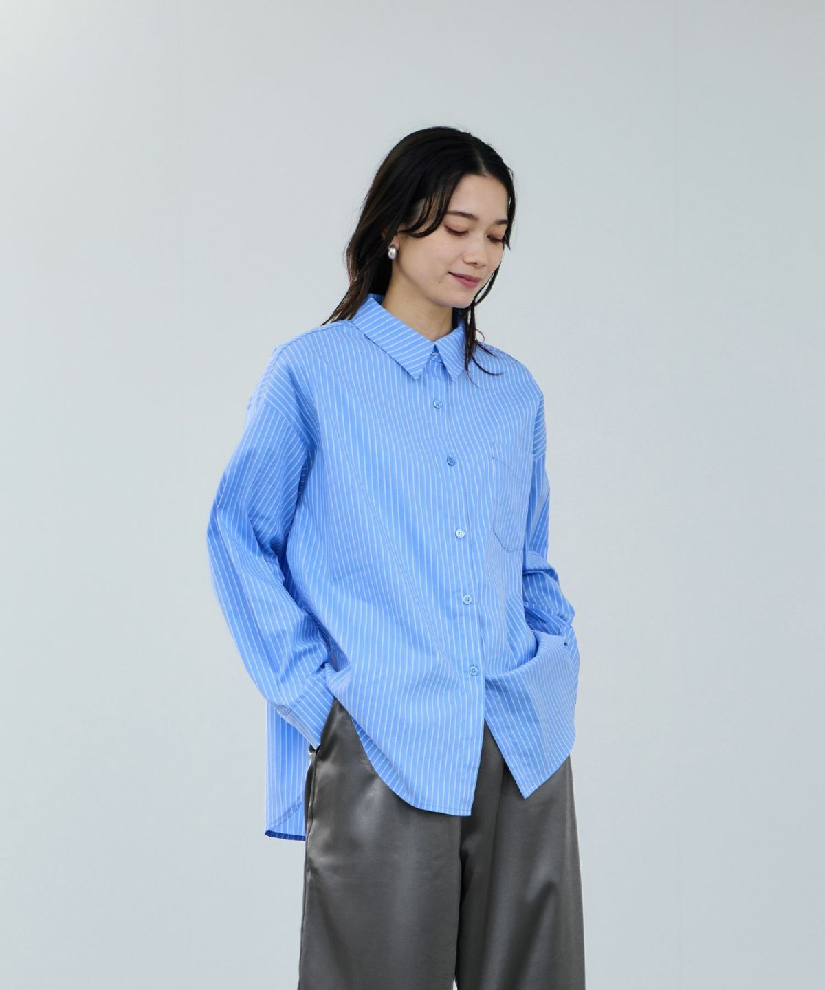 milli de l'air オーセンティックストライプシャツ レディース