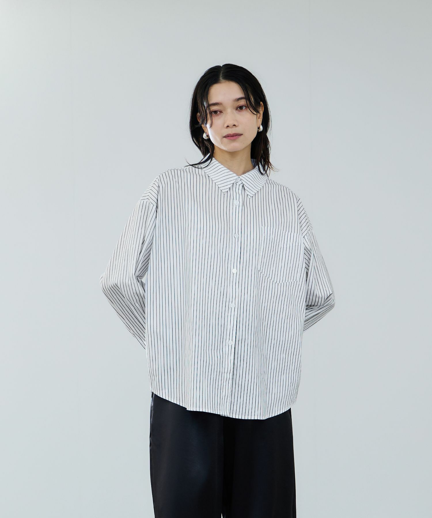 milli de l'air オーセンティックストライプシャツ レディース
