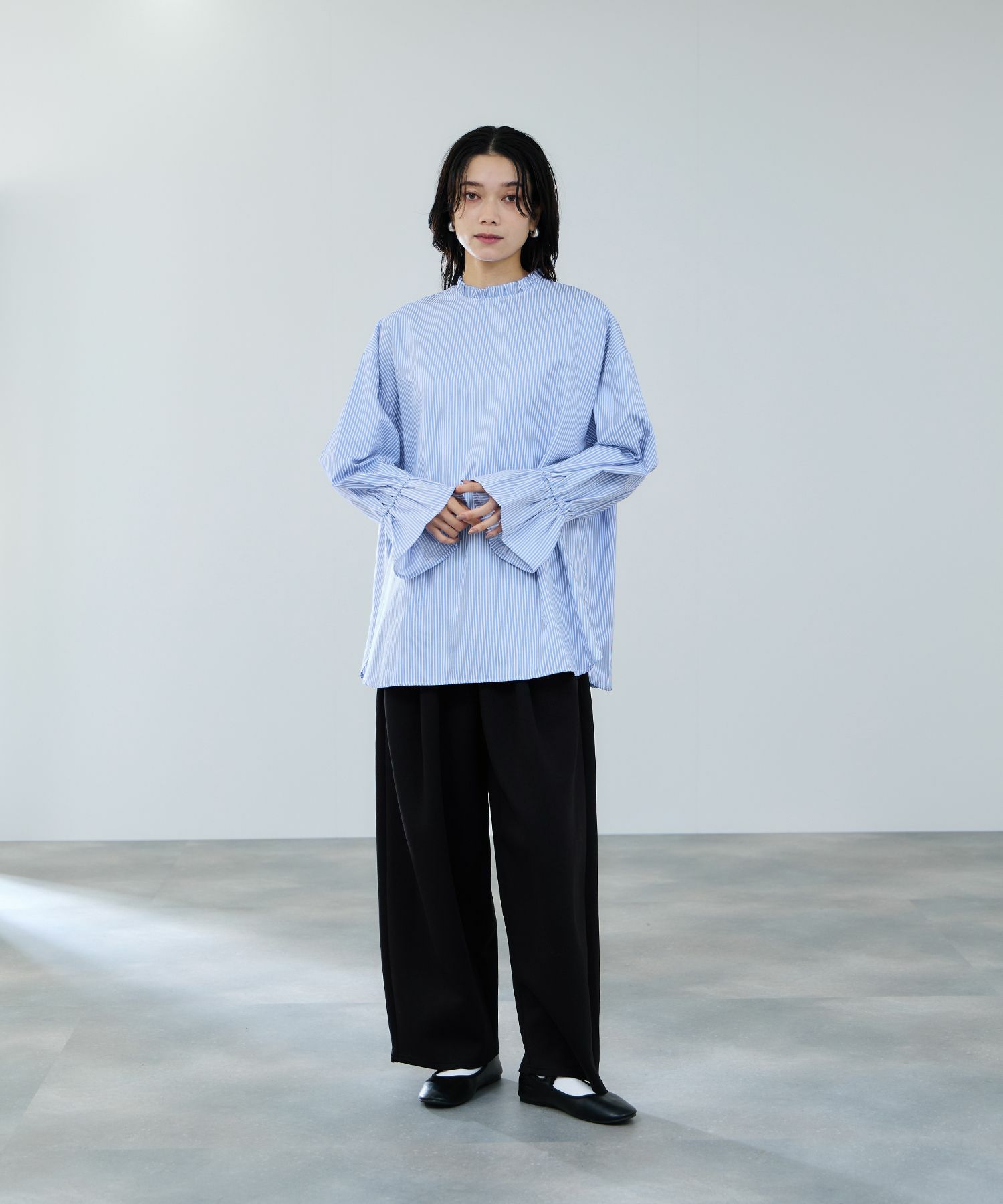 milli de l'air フリルカラーキャンディブラウス レディース