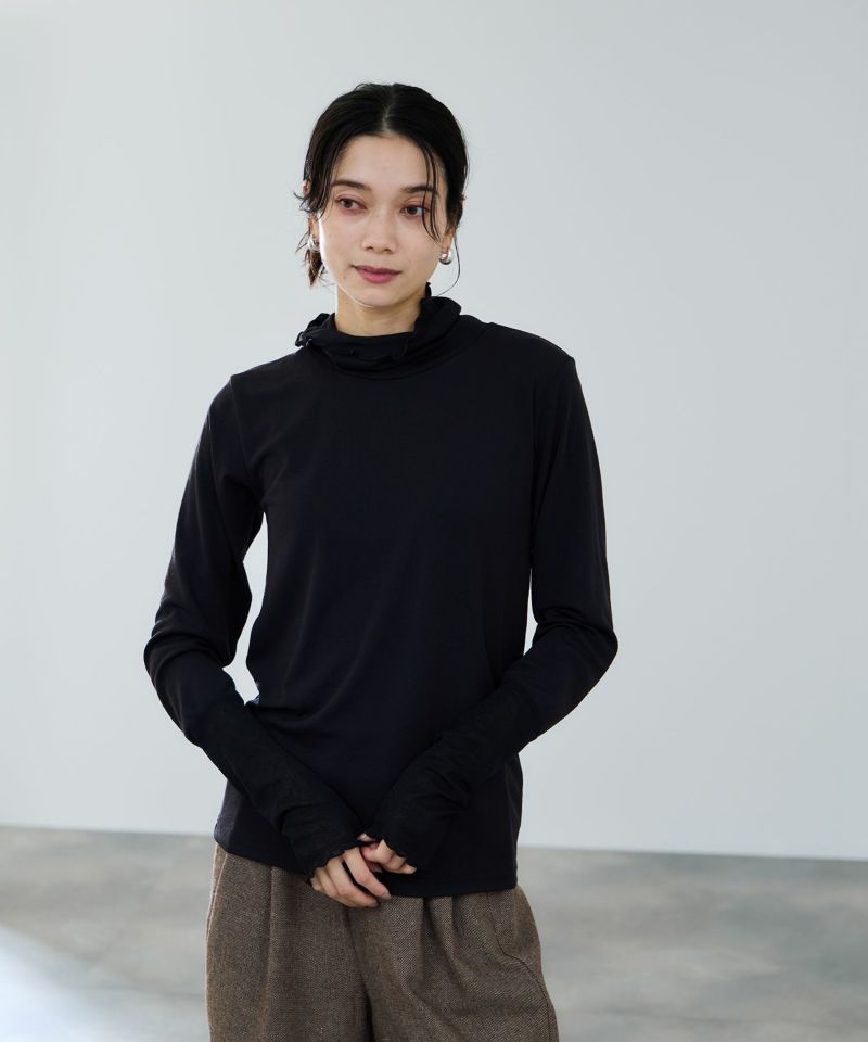 milli de l'air  セミシアーカフハイネックカットソー レディース メール便 対応商品商品画像-1