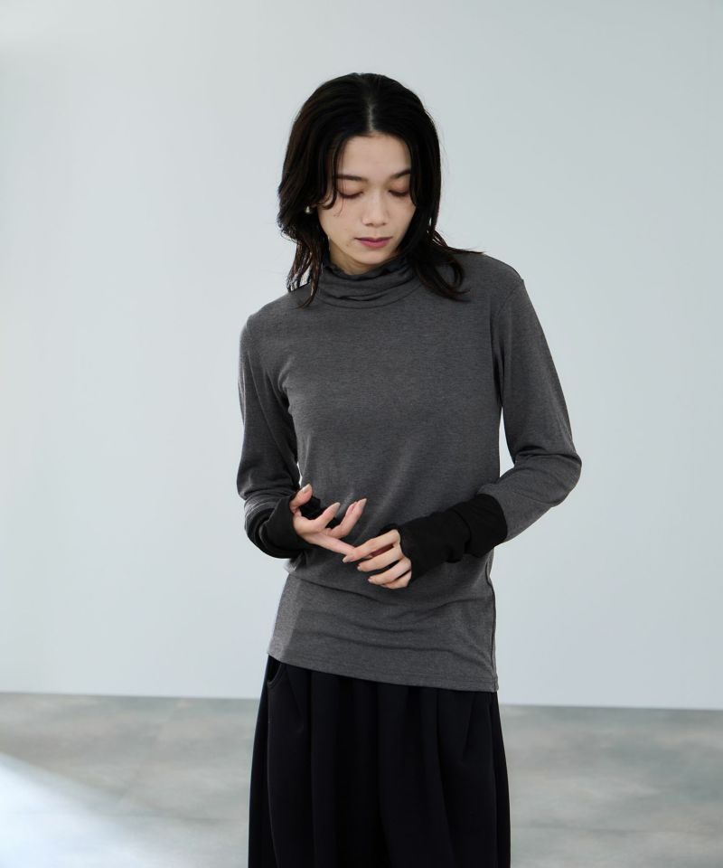 milli de l'air  セミシアーカフハイネックカットソー レディース メール便 対応商品商品画像-3