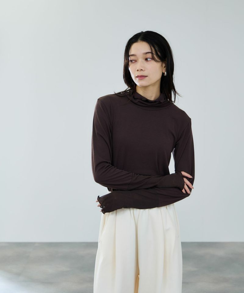 milli de l'air  セミシアーカフハイネックカットソー レディース メール便 対応商品商品画像-4